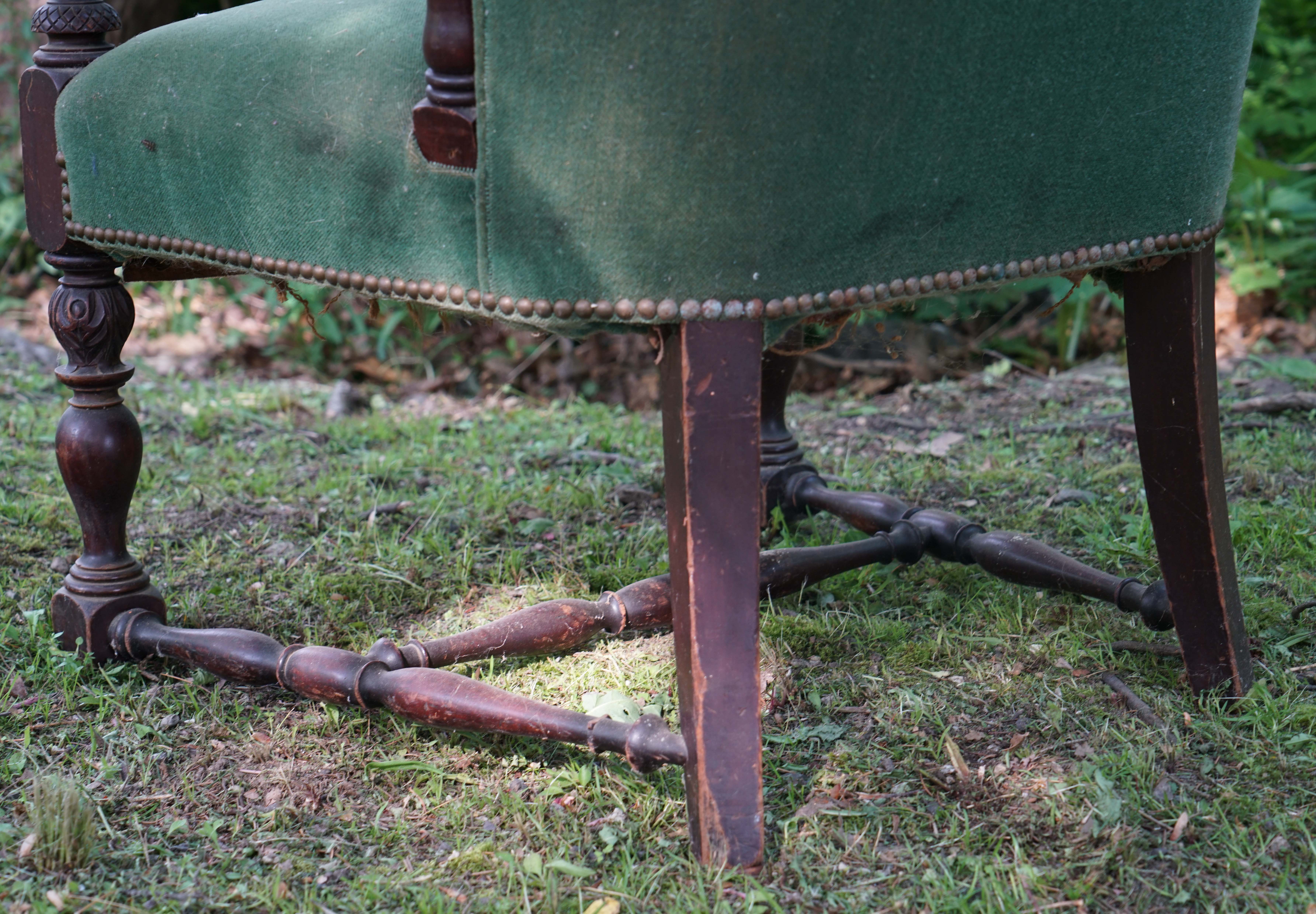 Carved Federal Revival Wing Chair