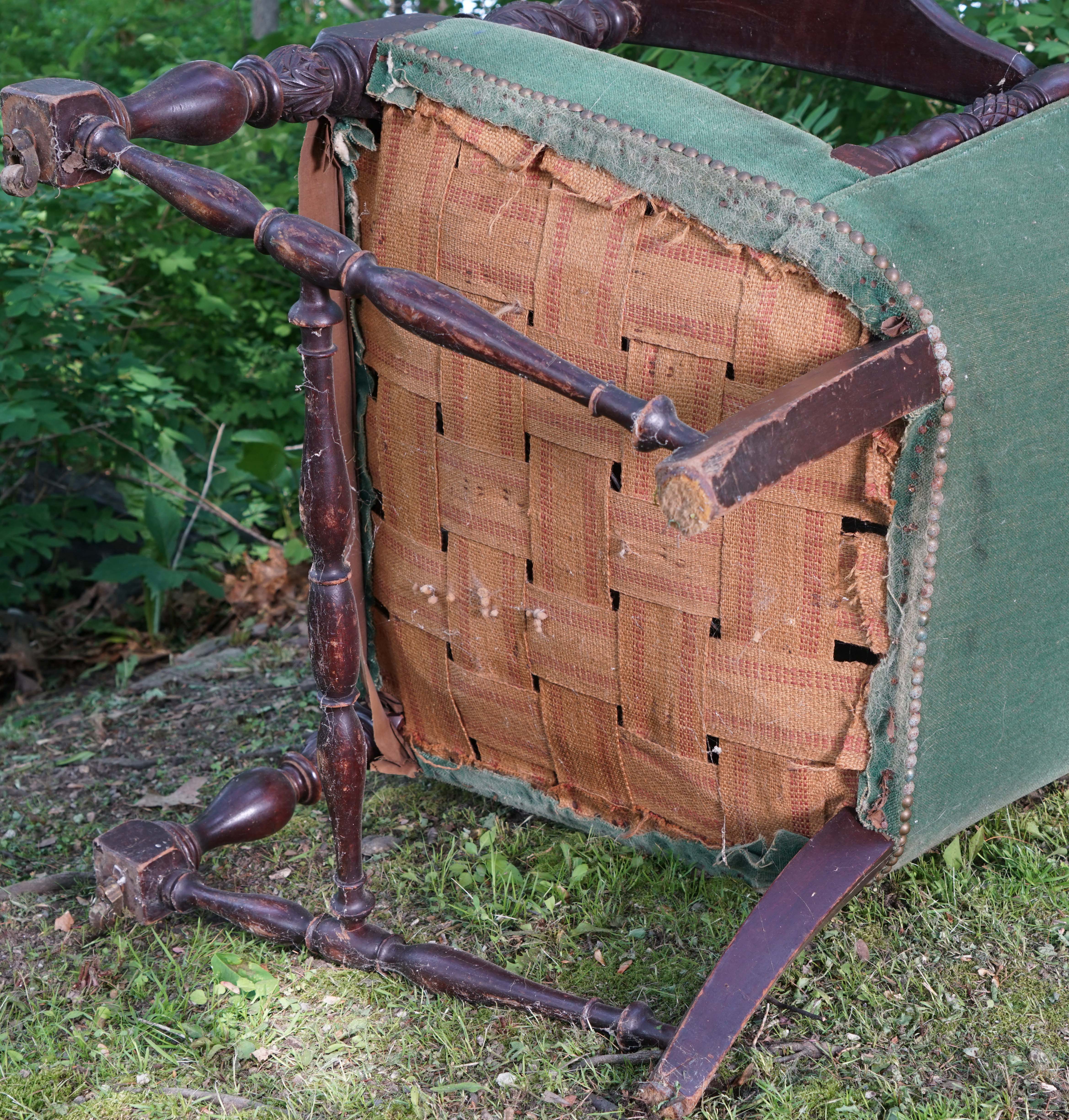 Carved Federal Revival Wing Chair