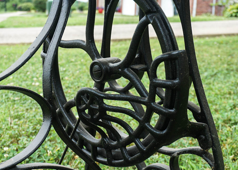 Repurposed Sewing Table for Outdoor Use