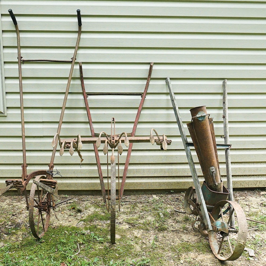 Antique Hand Plows and Seeder