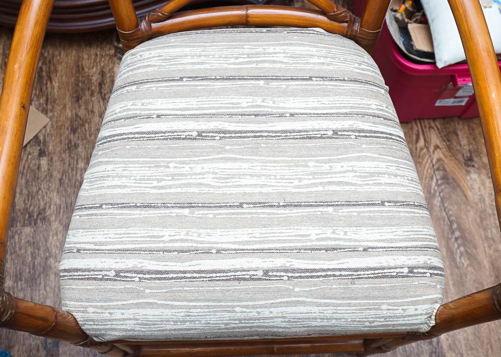 Pair of Rattan and Rope Counter Stools