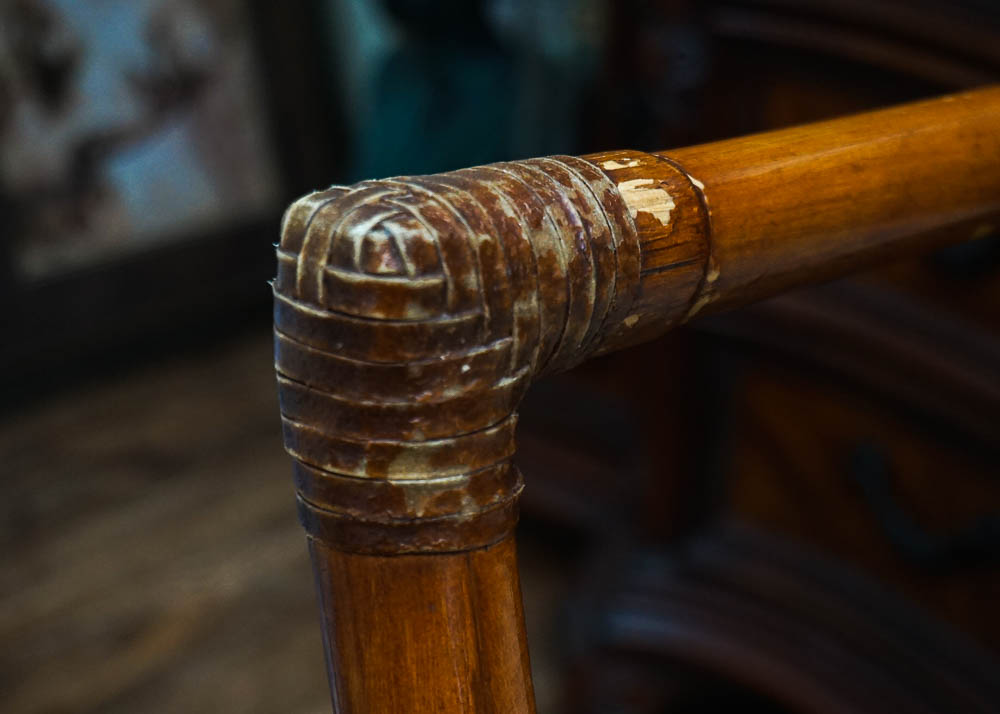 Pair of Rattan and Rope Counter Stools
