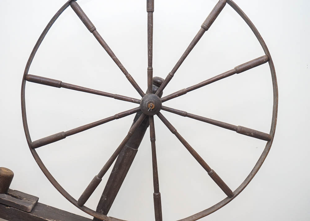 Antique Wood Spinning Wheel