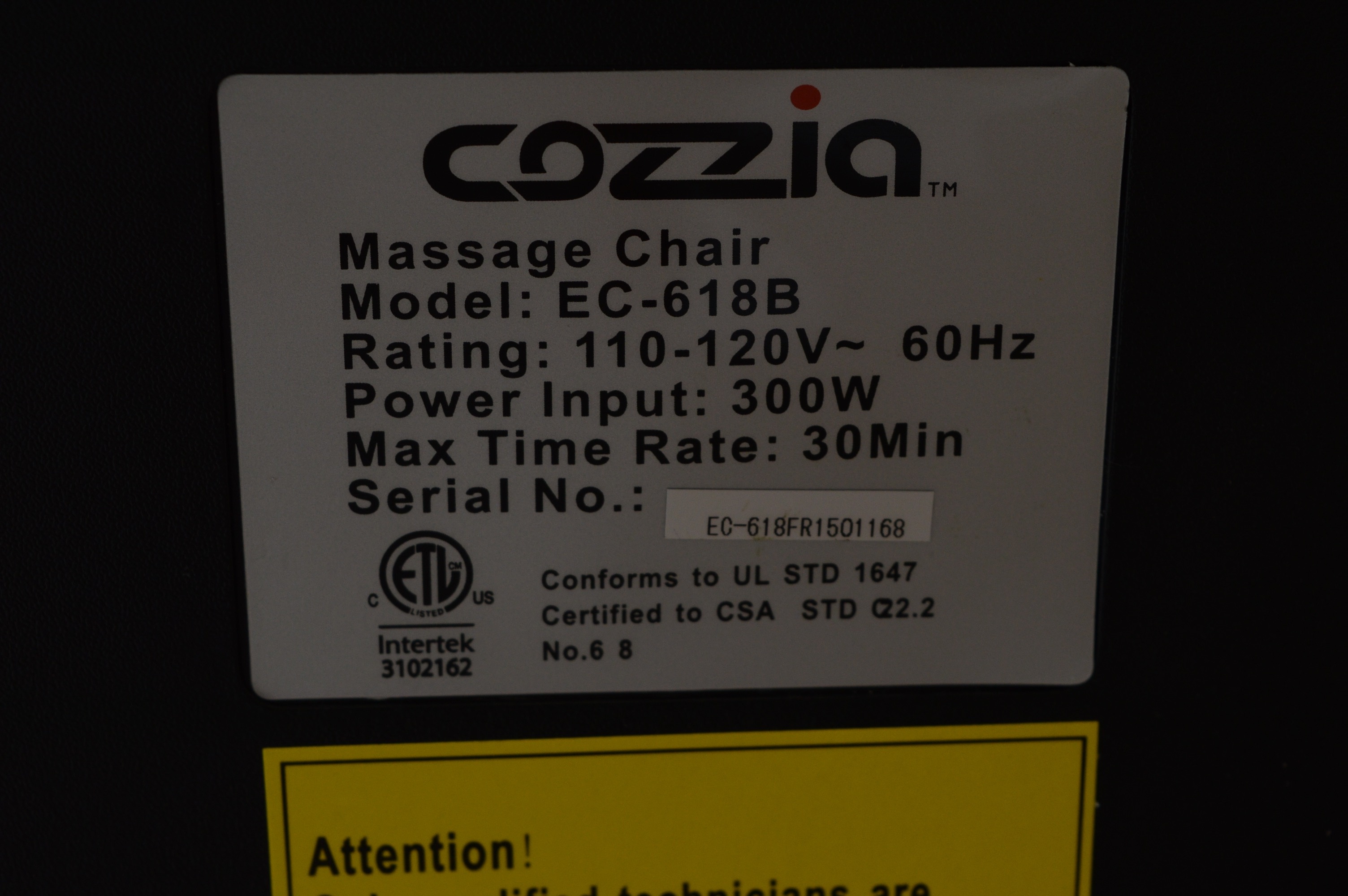 Cozzia Massage Chair