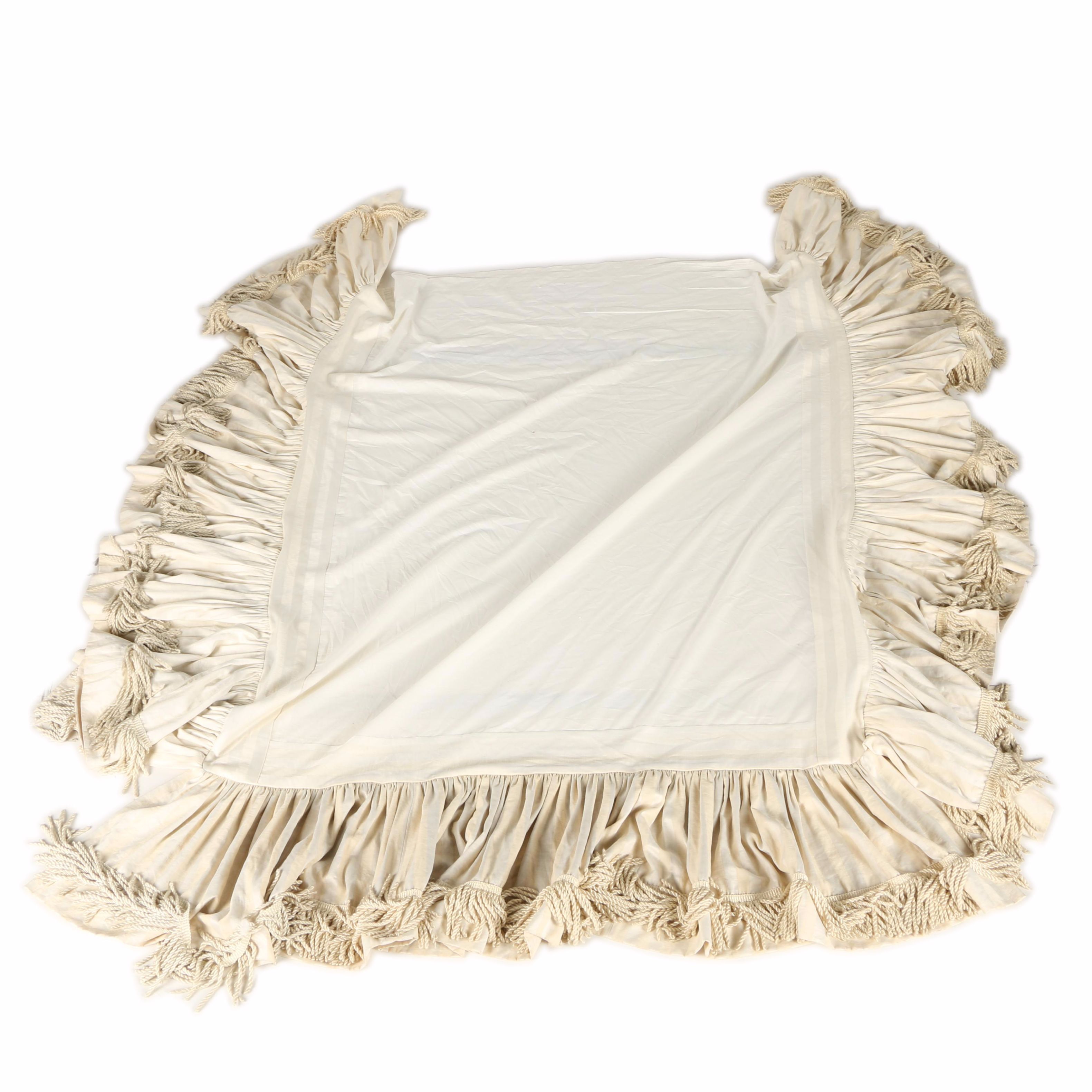 Fringed Cream Bedskirt