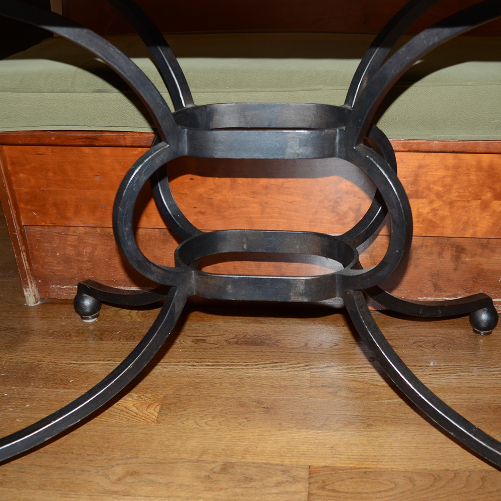 Custom Artisan Mosaic Table With Iron Legs