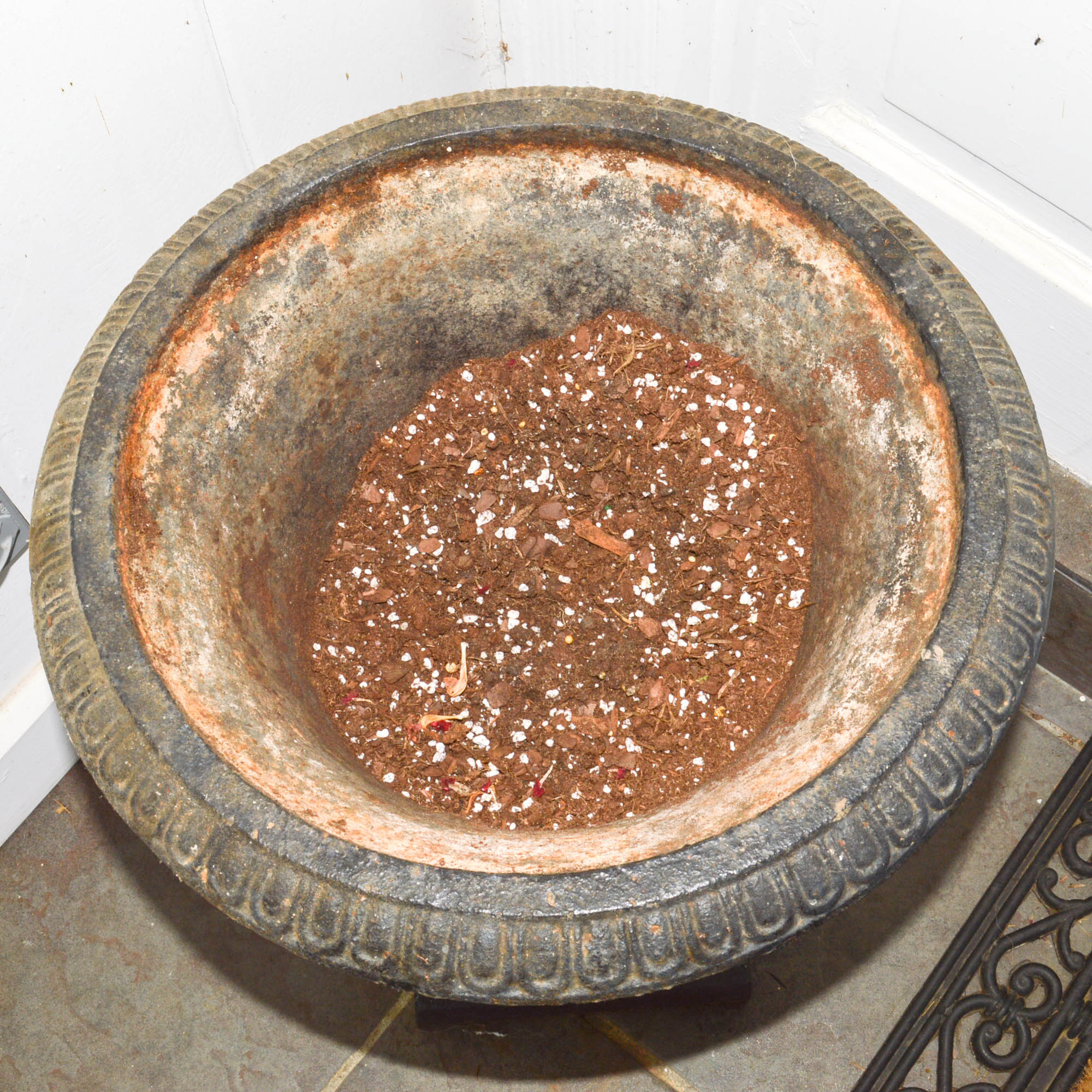 Pair of Cast Iron Urn Planters