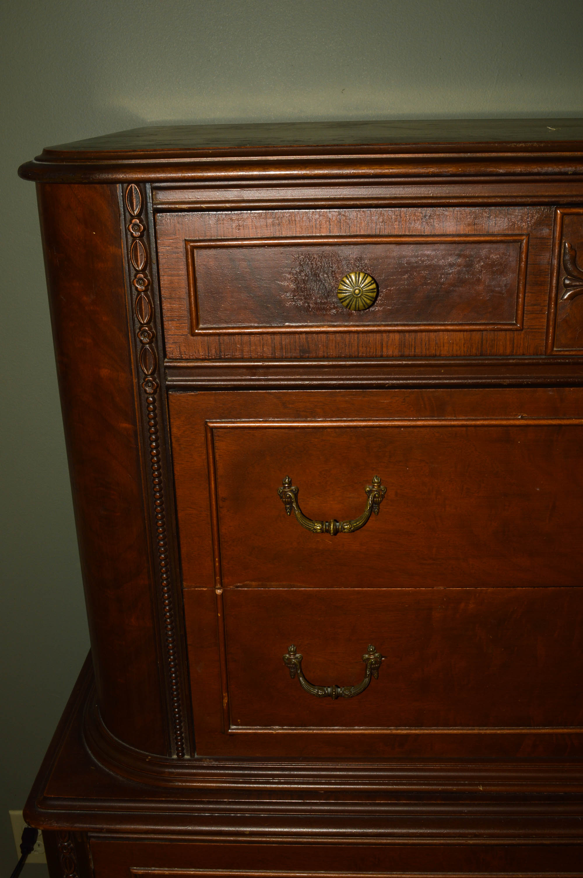 Vintage Federal Style Walnut Chest on Chest