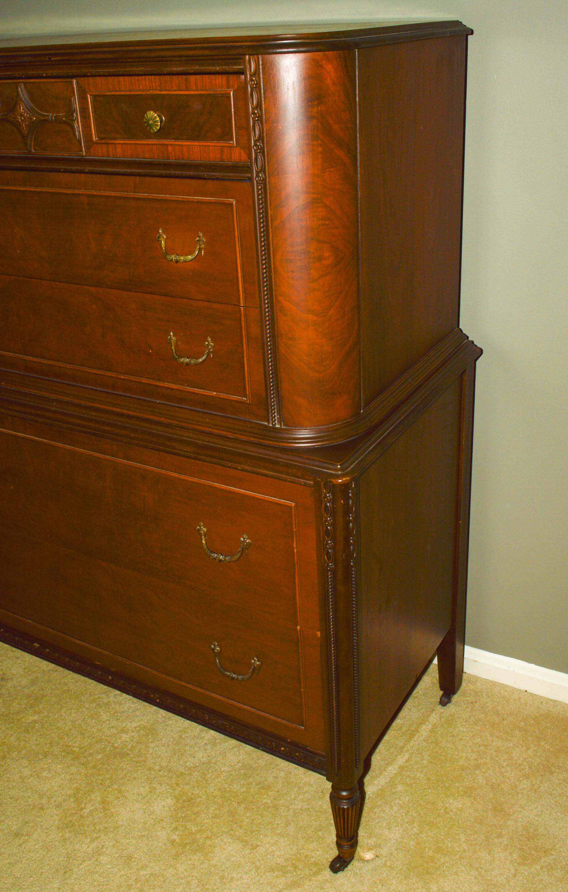 Vintage Federal Style Walnut Chest on Chest