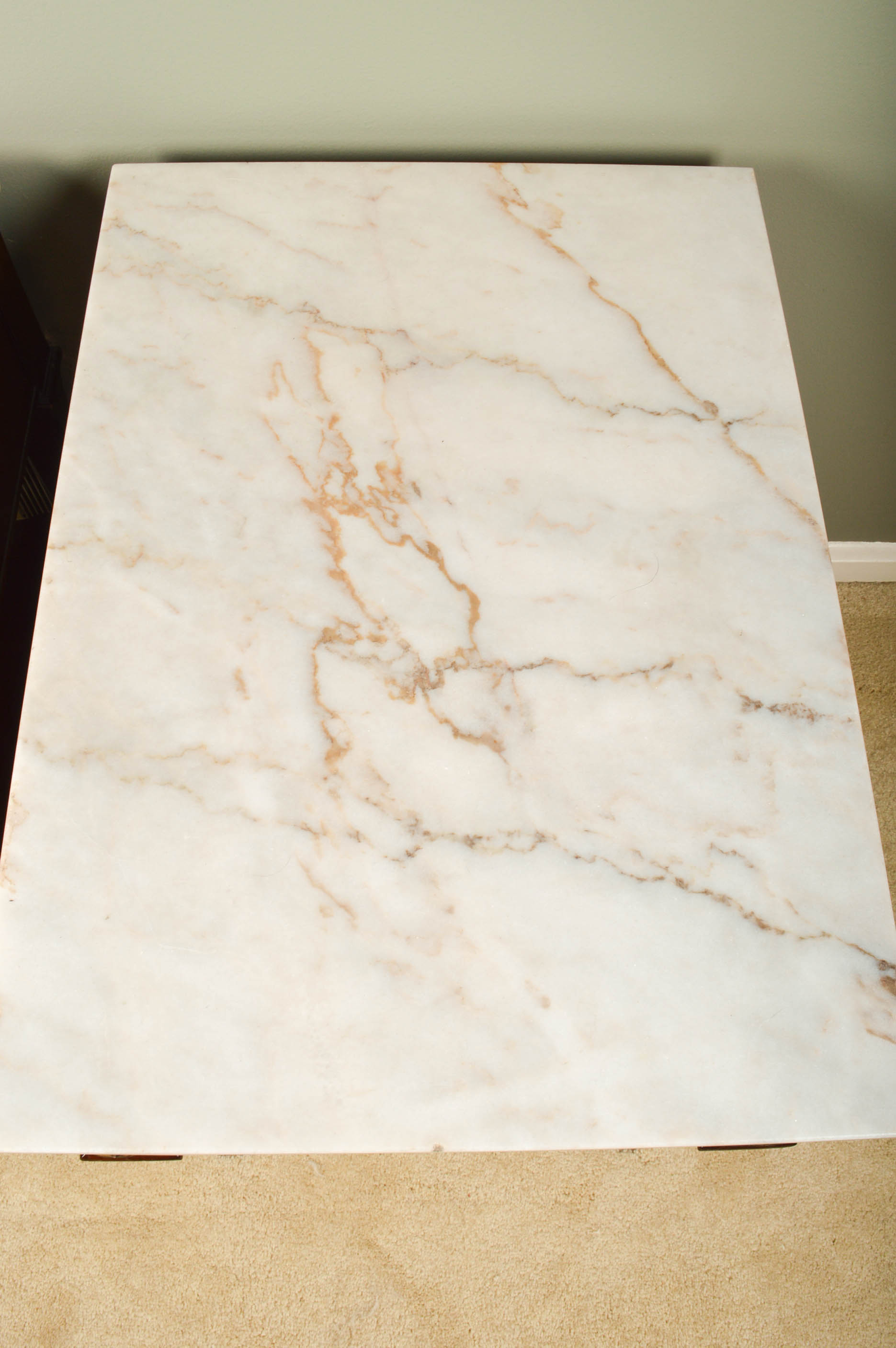 Pair of Vintage Marble Topped End Tables