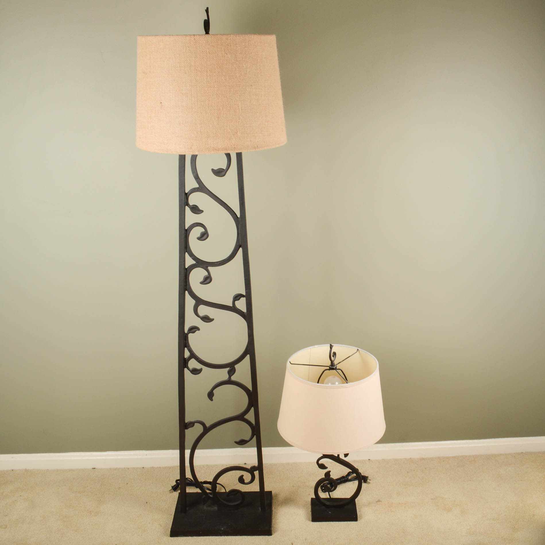 Pottery Barn Floor Lamp and Table Lamp