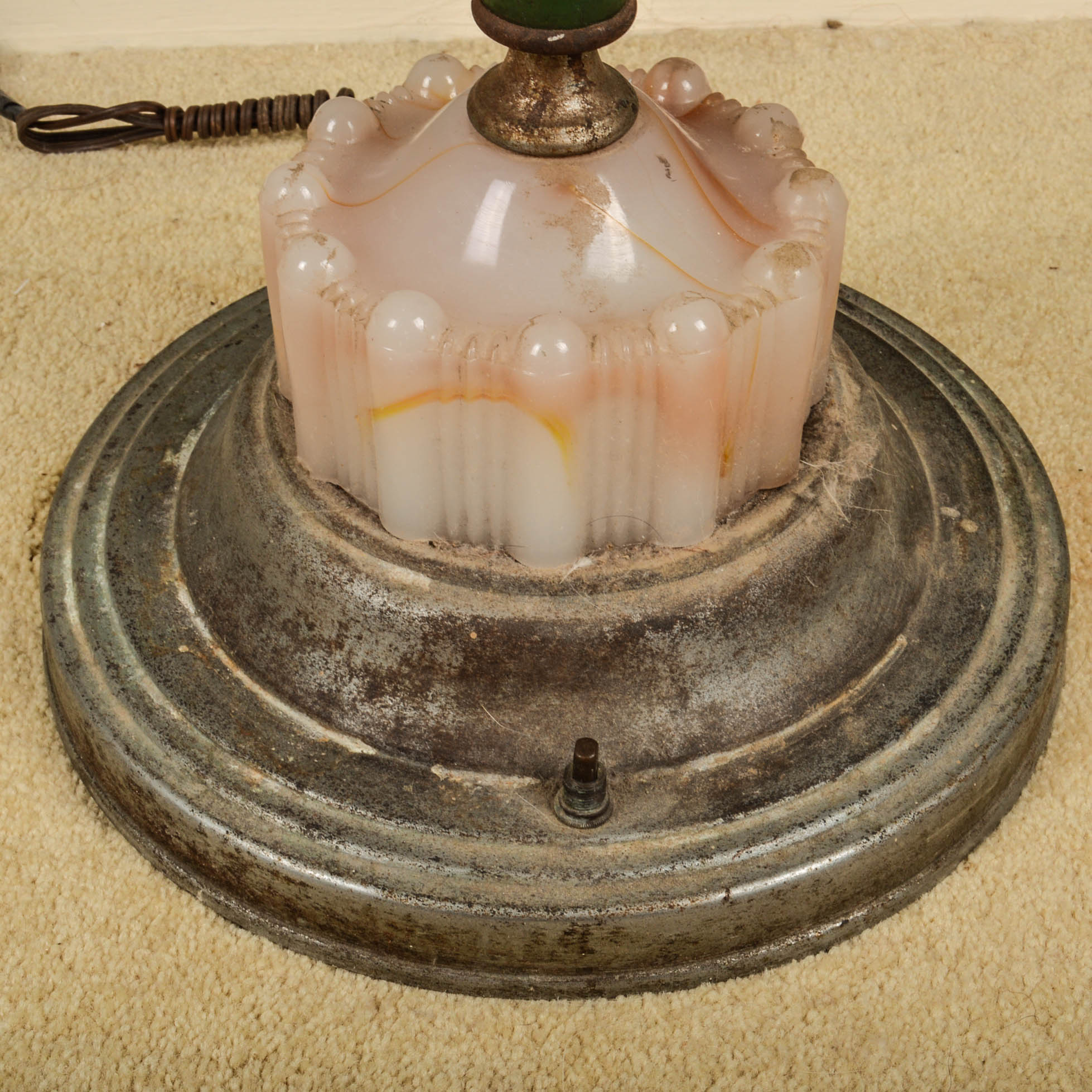 Art Deco Floor Lamp With Lighted Base and Built-In Clock