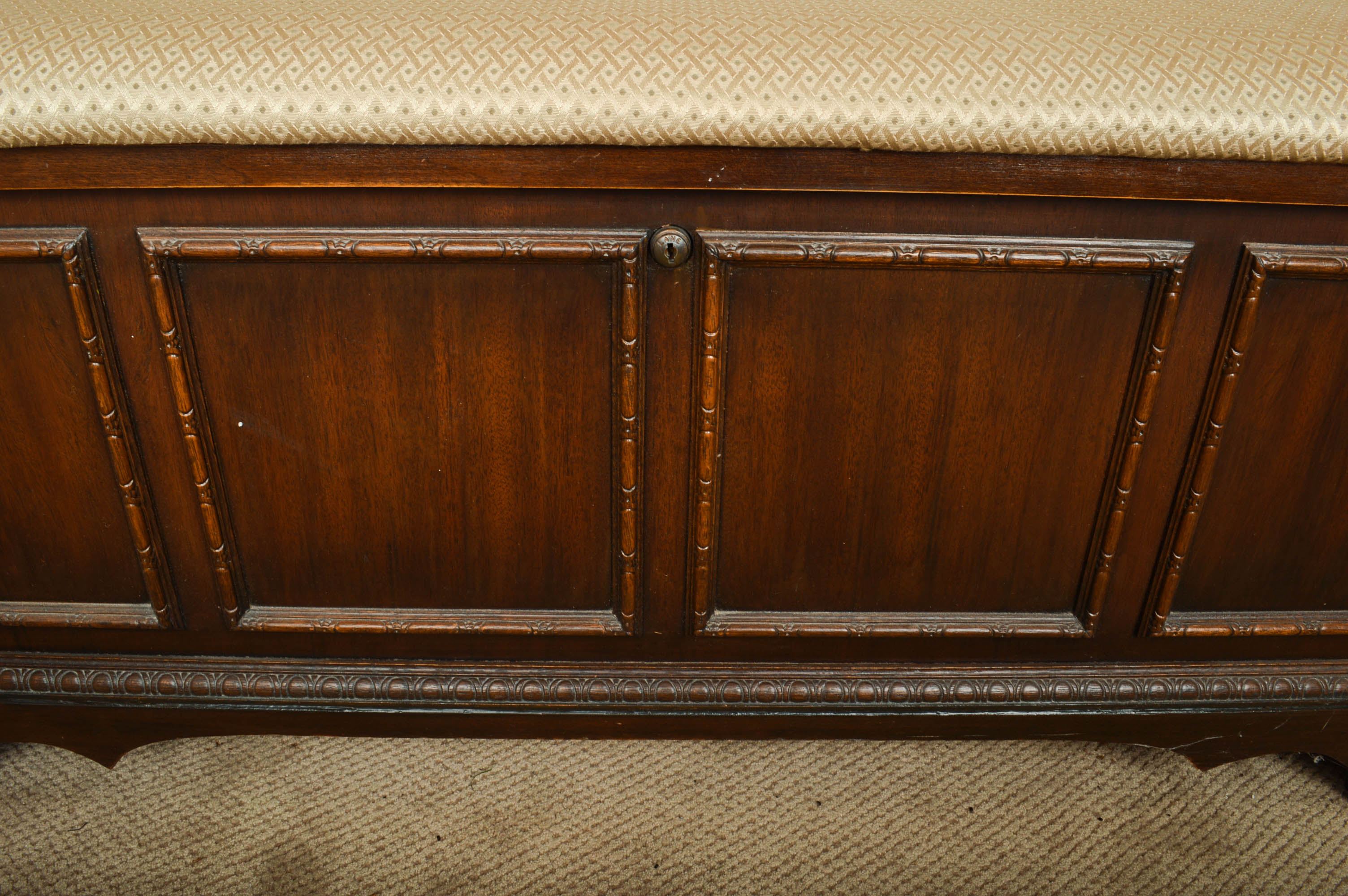 Vintage Cedar Chest With Upholstered Bench Seat and Back by Lane