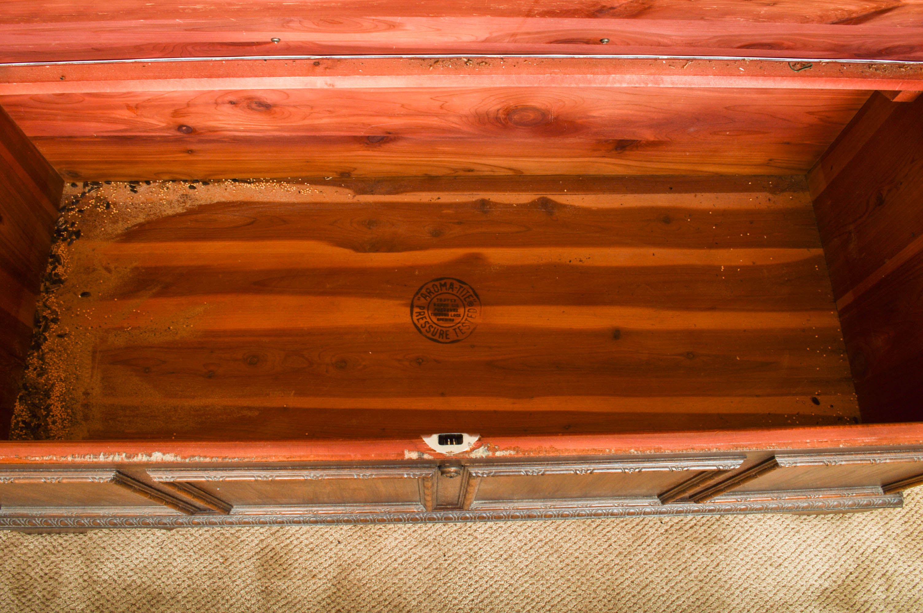 Vintage Cedar Chest With Upholstered Bench Seat and Back by Lane