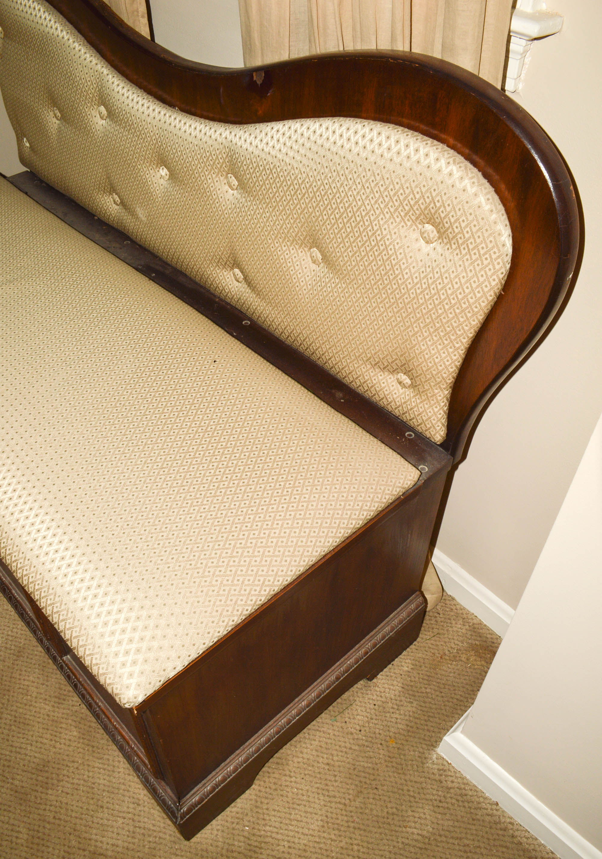 Vintage Cedar Chest With Upholstered Bench Seat and Back by Lane