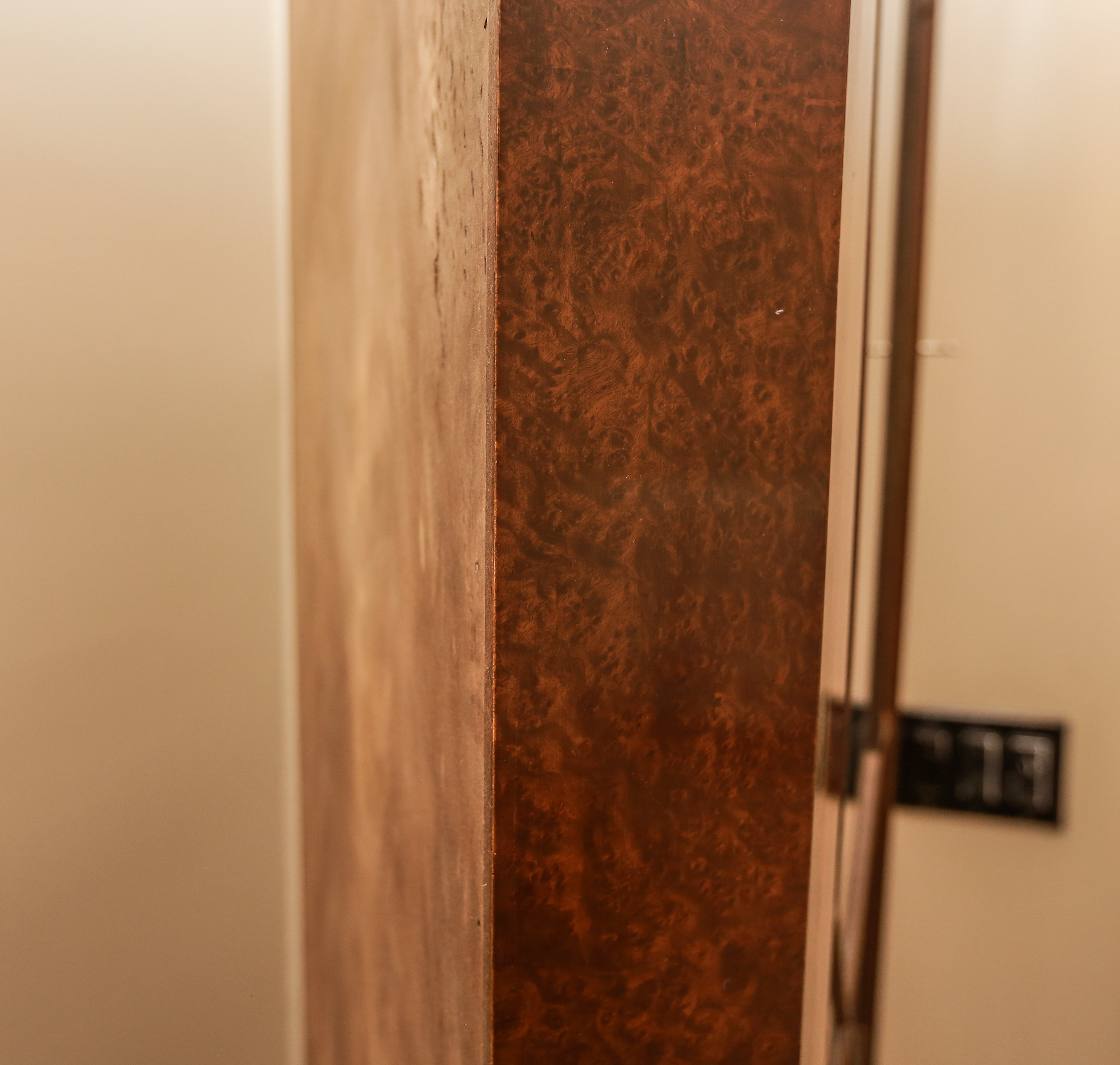 Georgian Style Burl Veneer Corner Cabinet