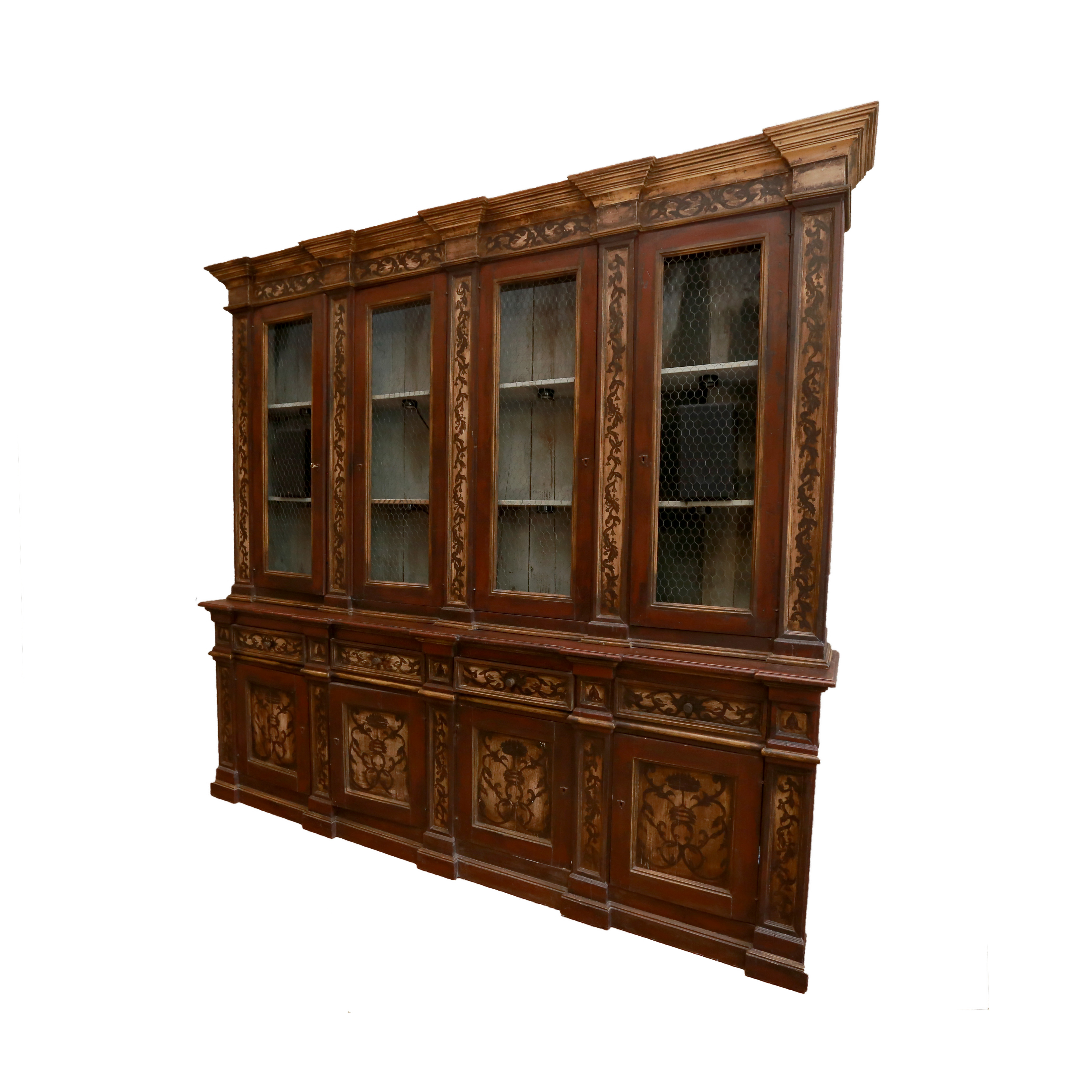 French Provincial Style Breakfront China Cabinet