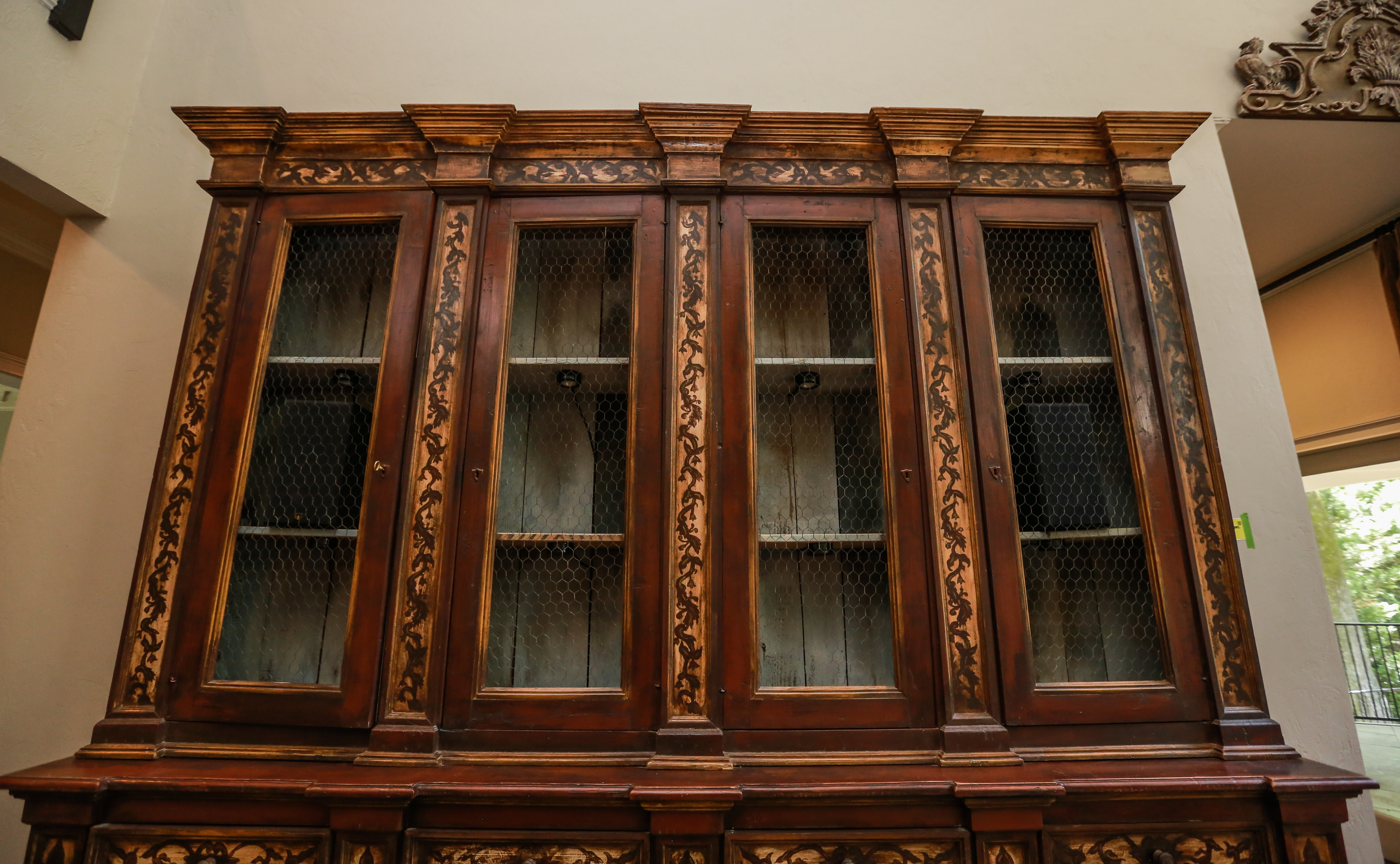 French Provincial Style Breakfront China Cabinet