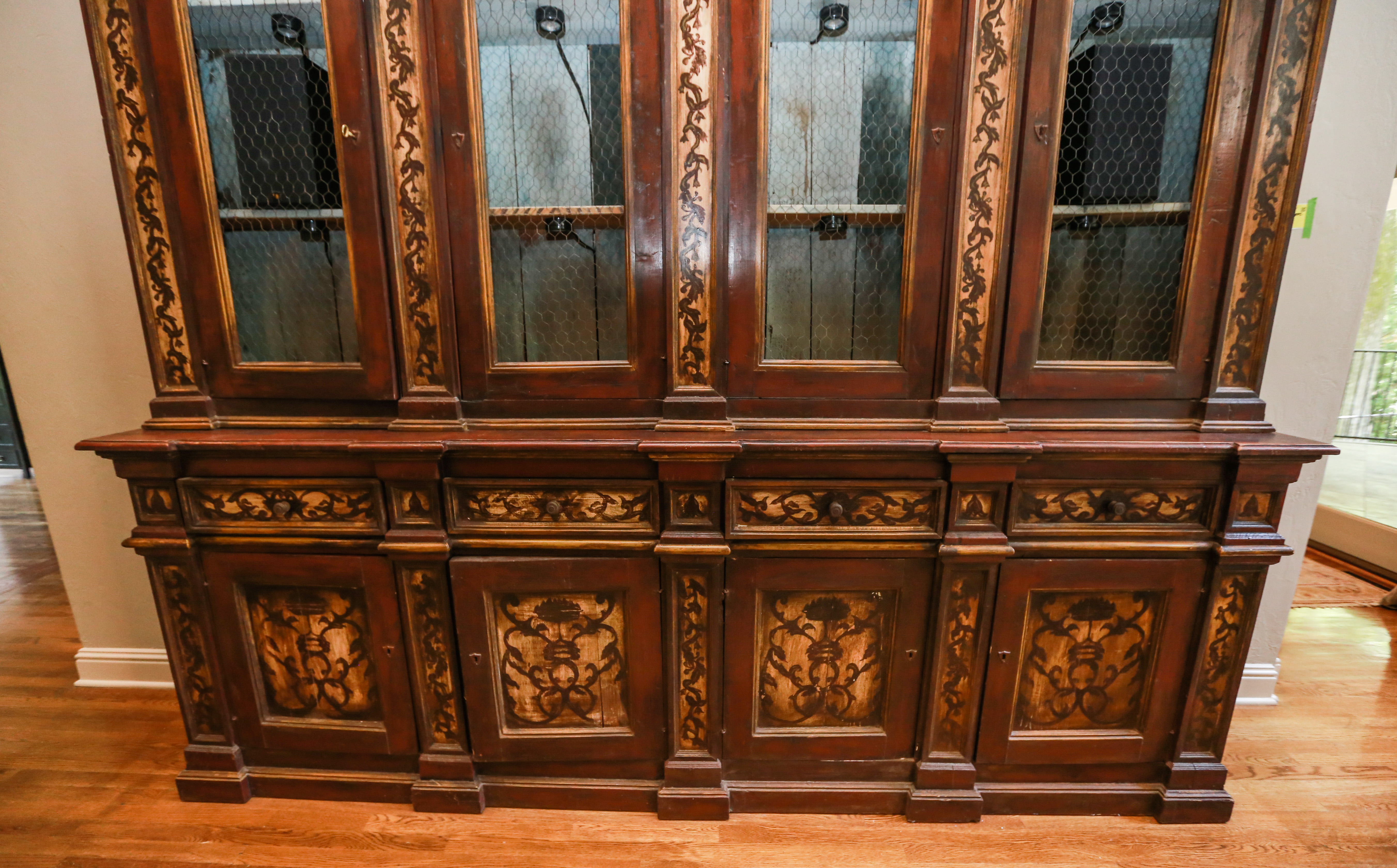 French Provincial Style Breakfront China Cabinet