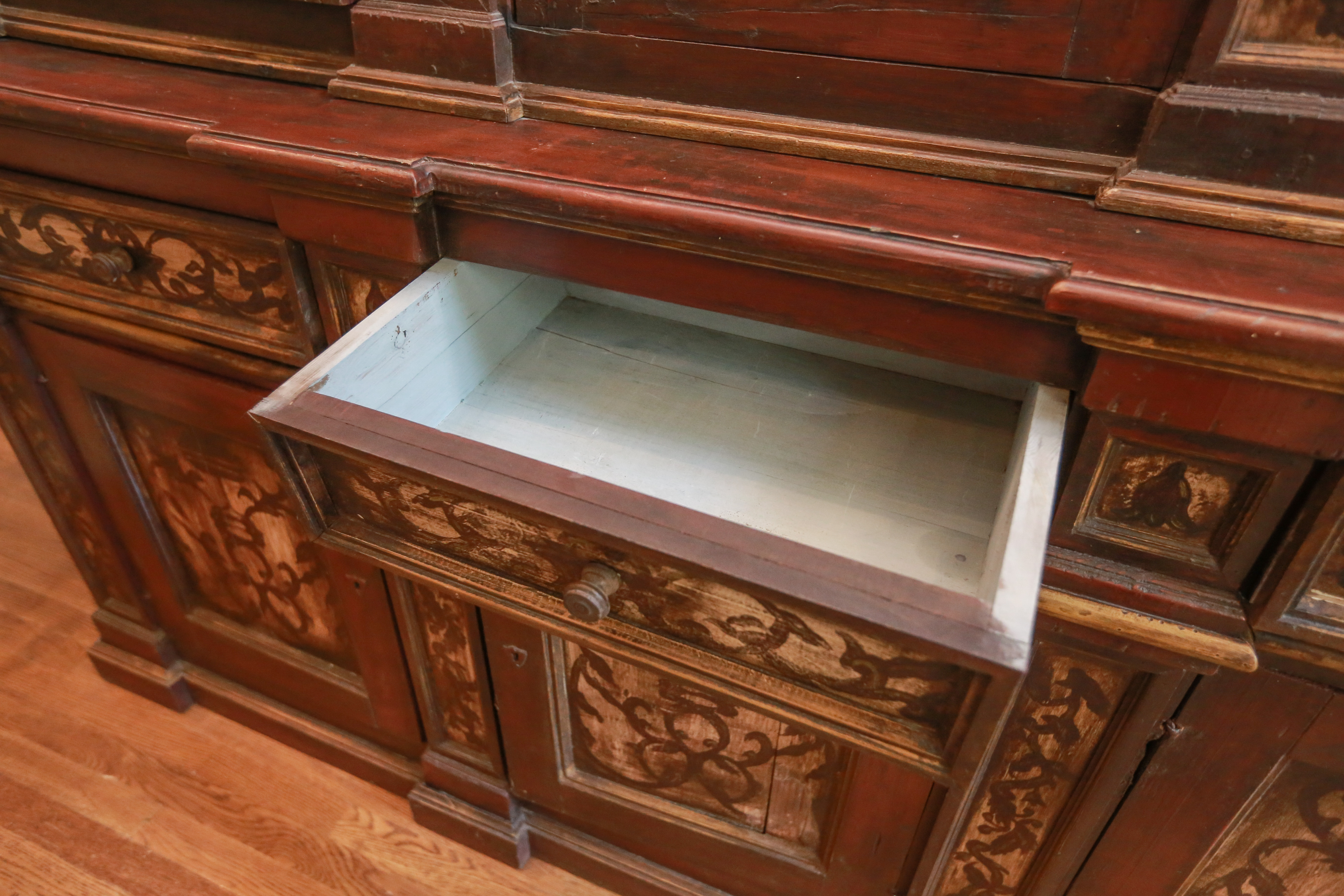 French Provincial Style Breakfront China Cabinet