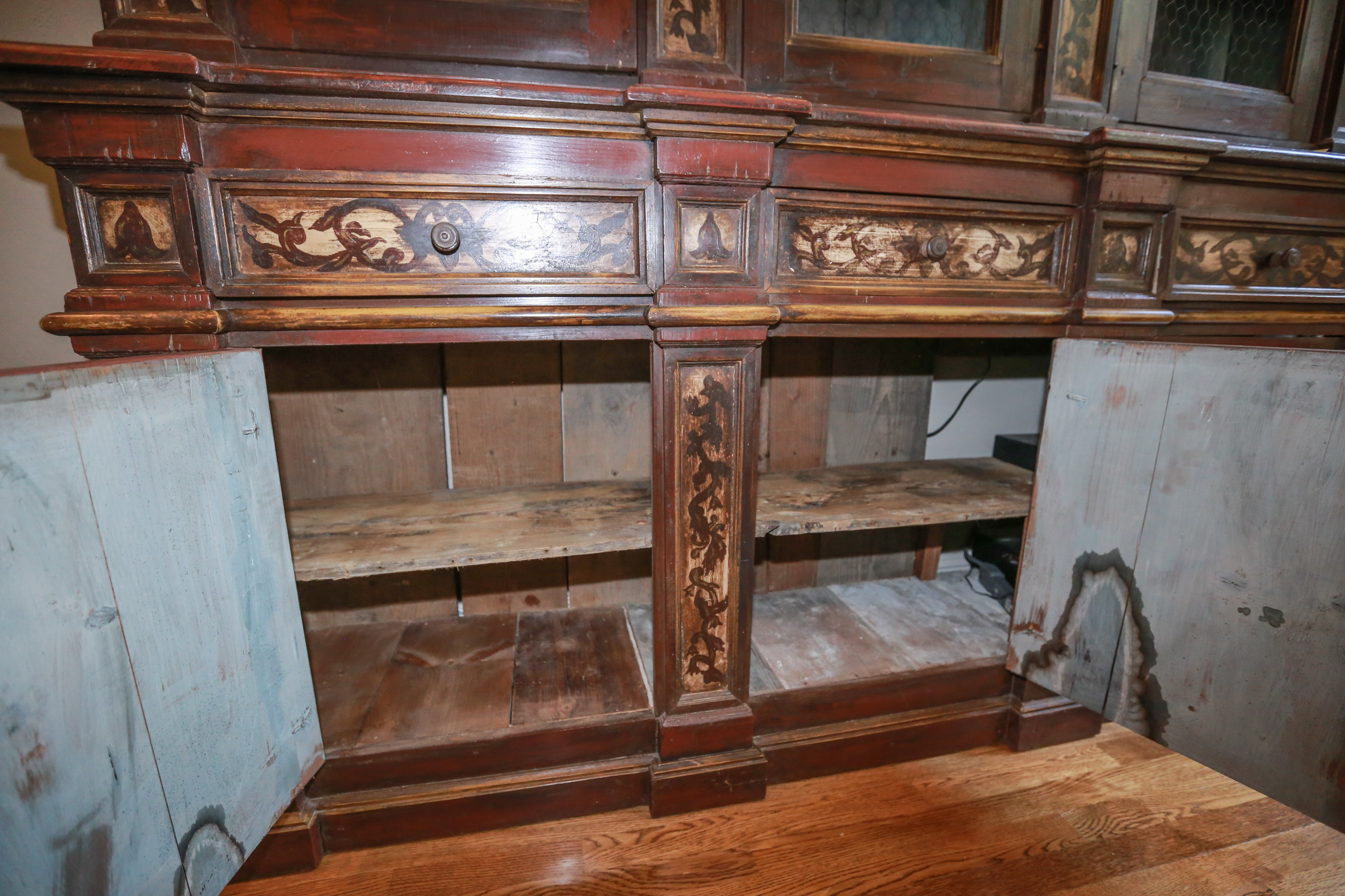 French Provincial Style Breakfront China Cabinet