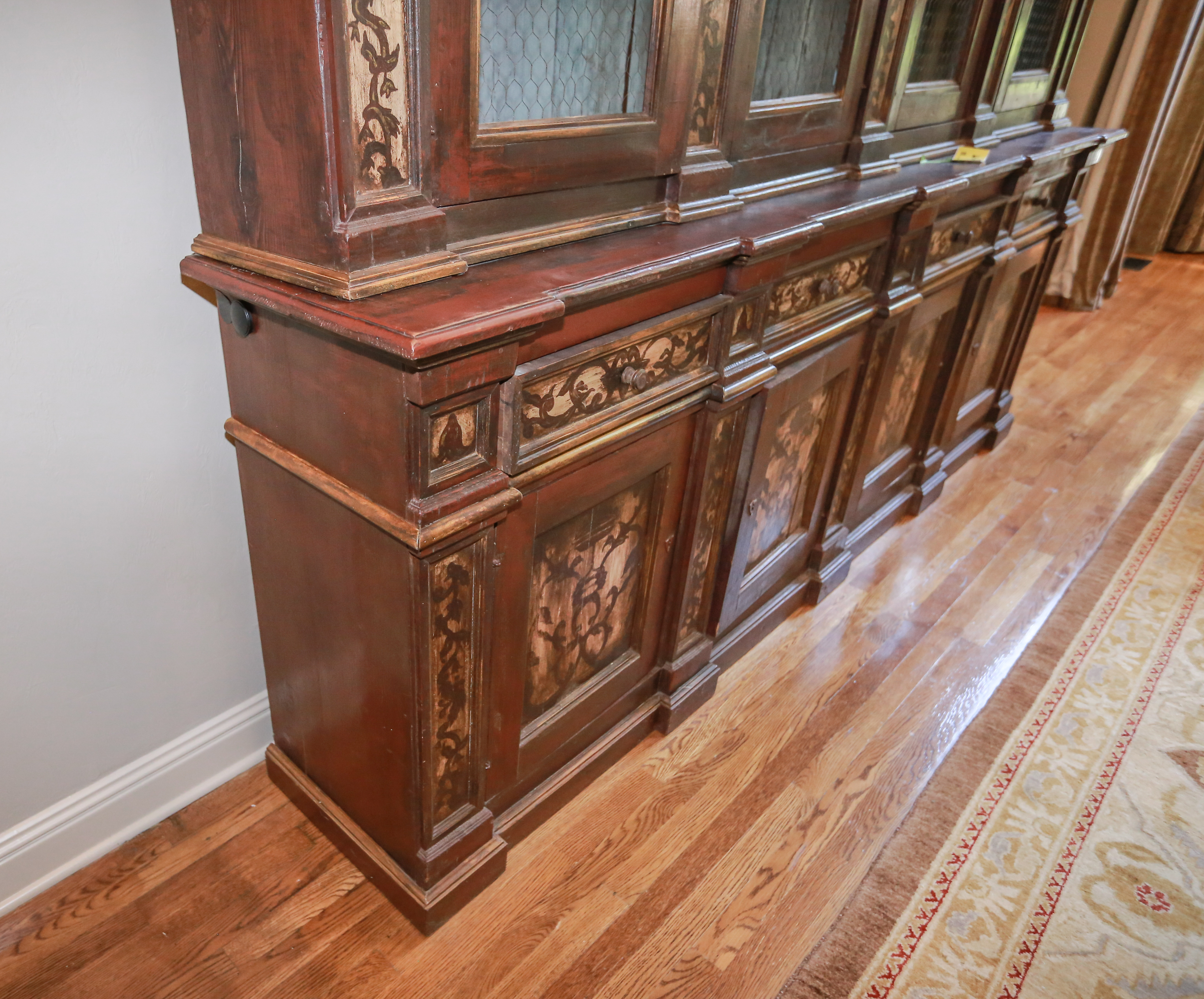 French Provincial Style Breakfront China Cabinet