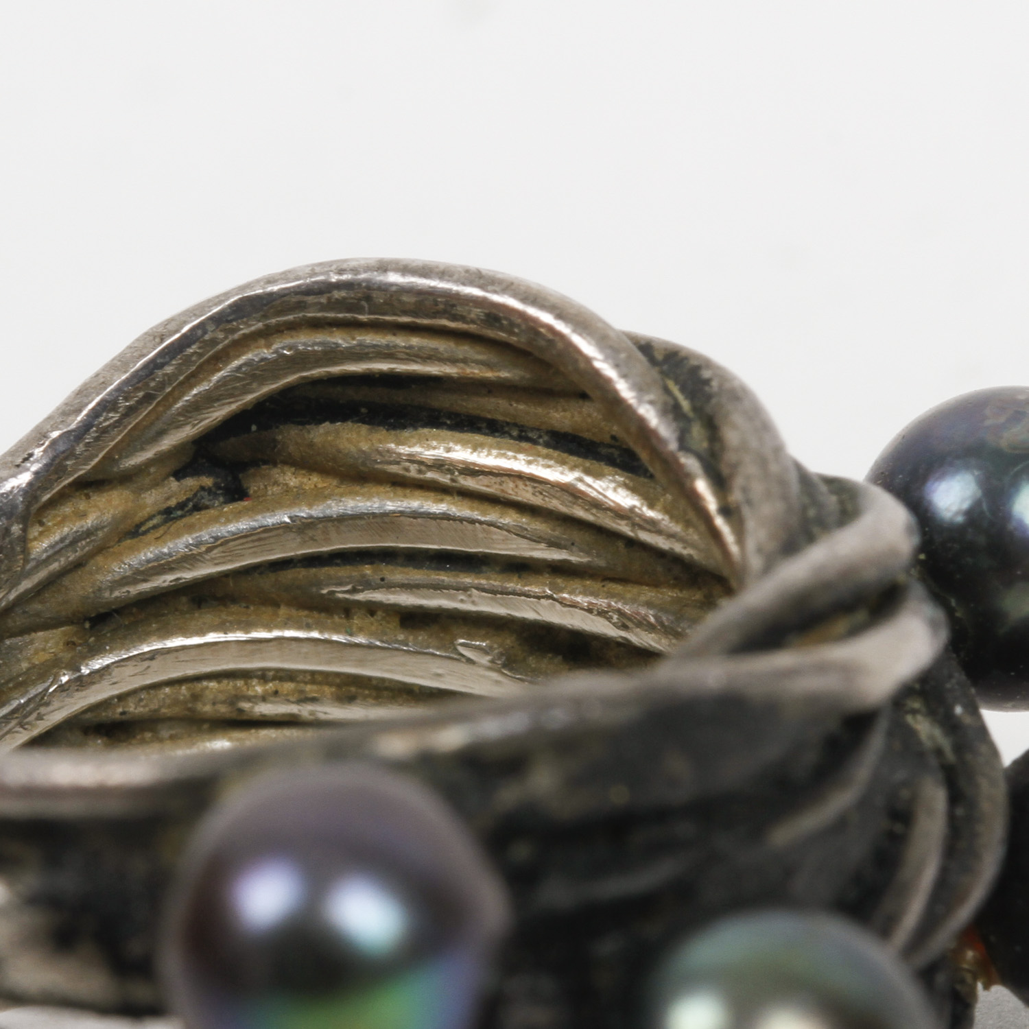Sterling Silver and Black Pearl Statement Ring