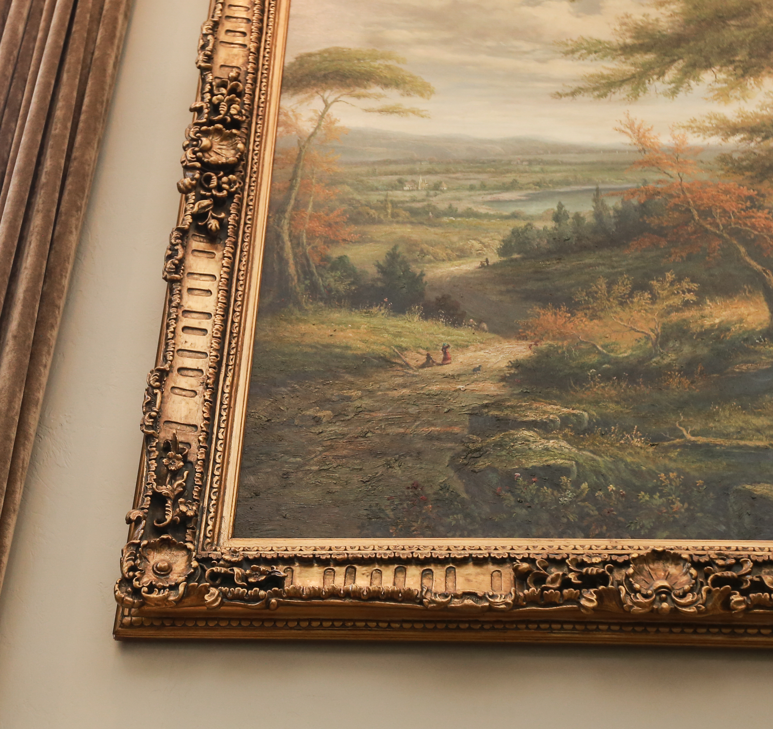 Oil Painting on Canvas of a Barbizon School Style Landscape