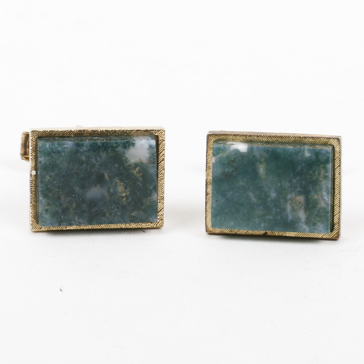 Sterling Silver and Jadeite Jade Cufflinks