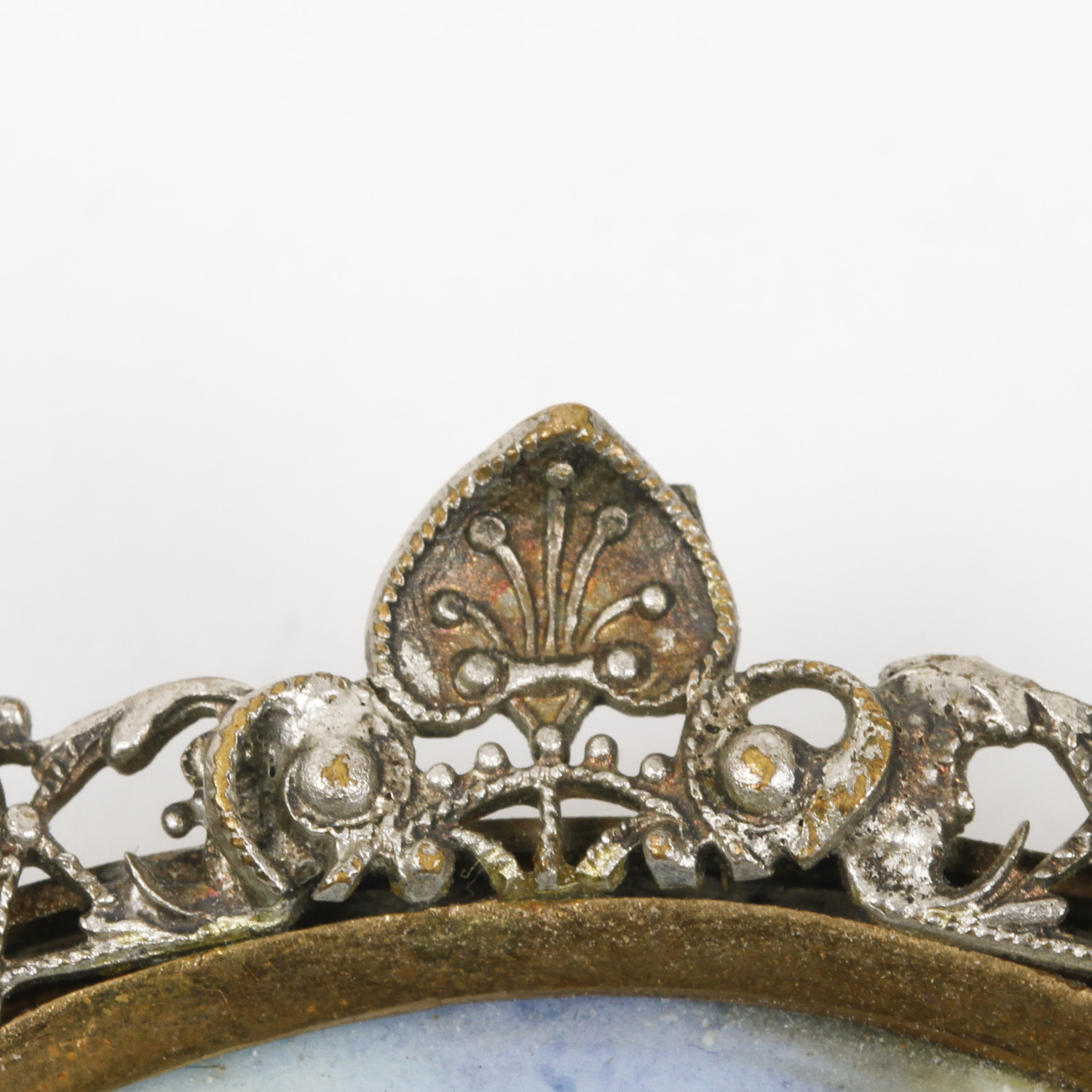 Antique Painted Porcelain Brooch