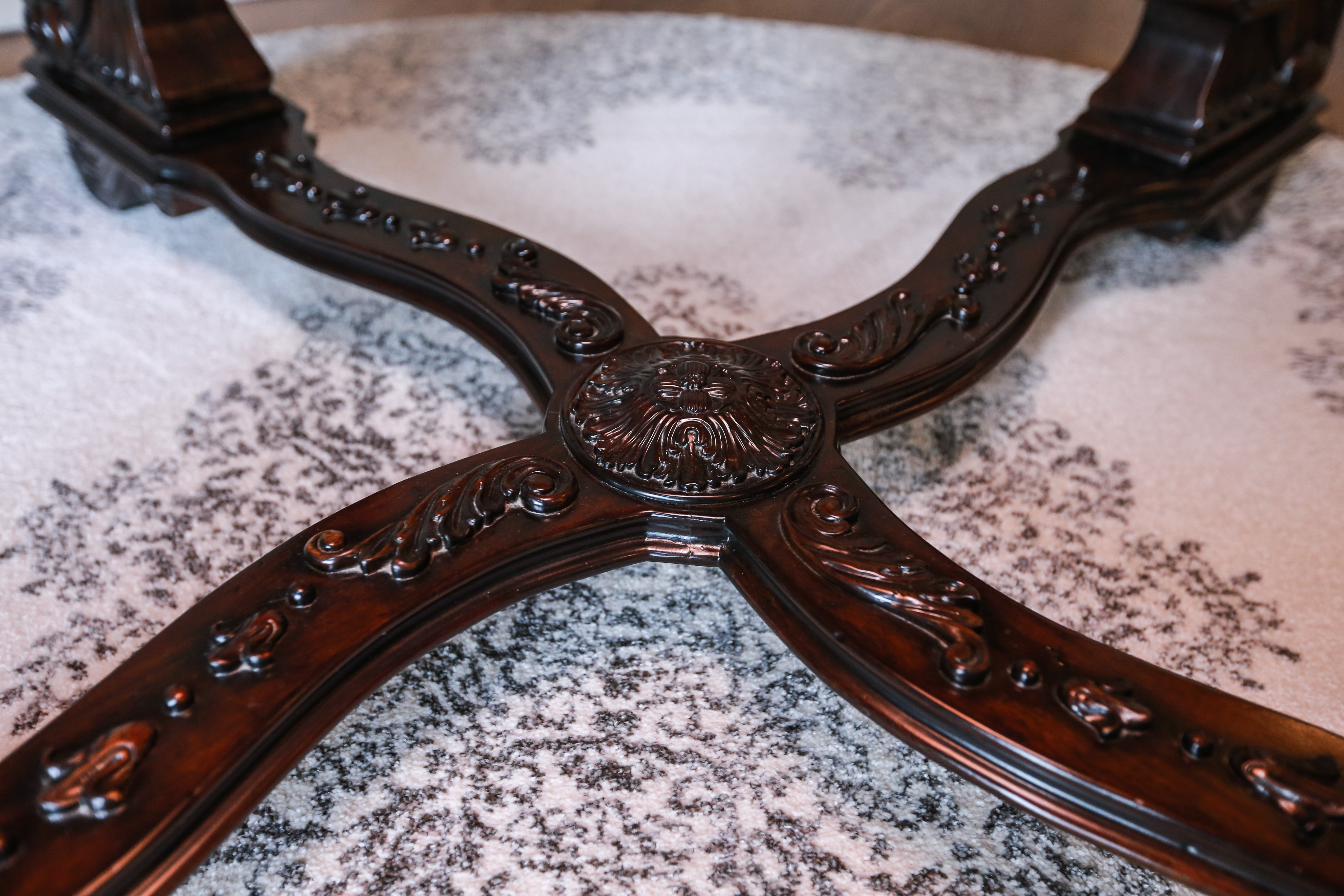 American Empire Style Walnut Burl Center Table