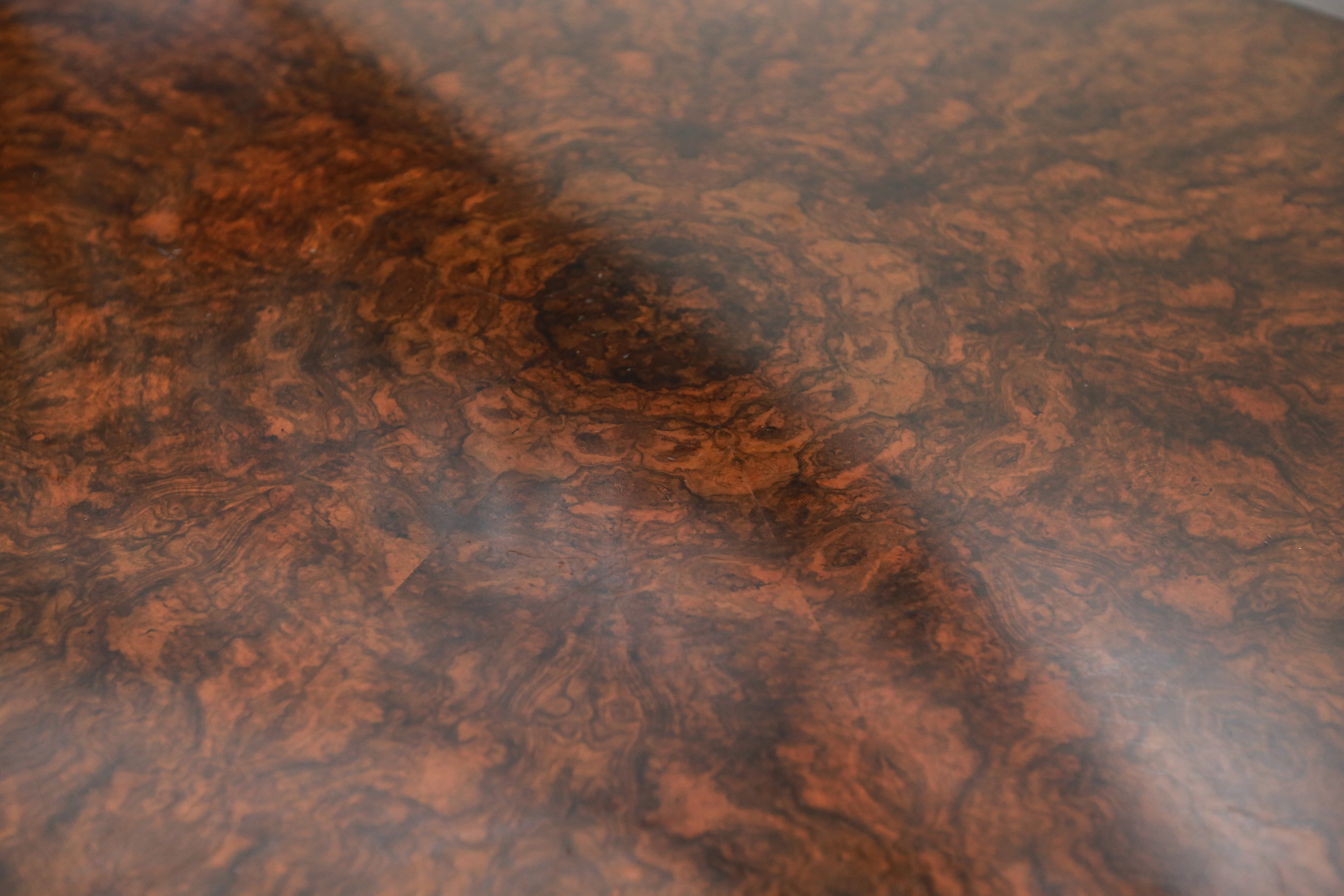 American Empire Style Walnut Burl Center Table