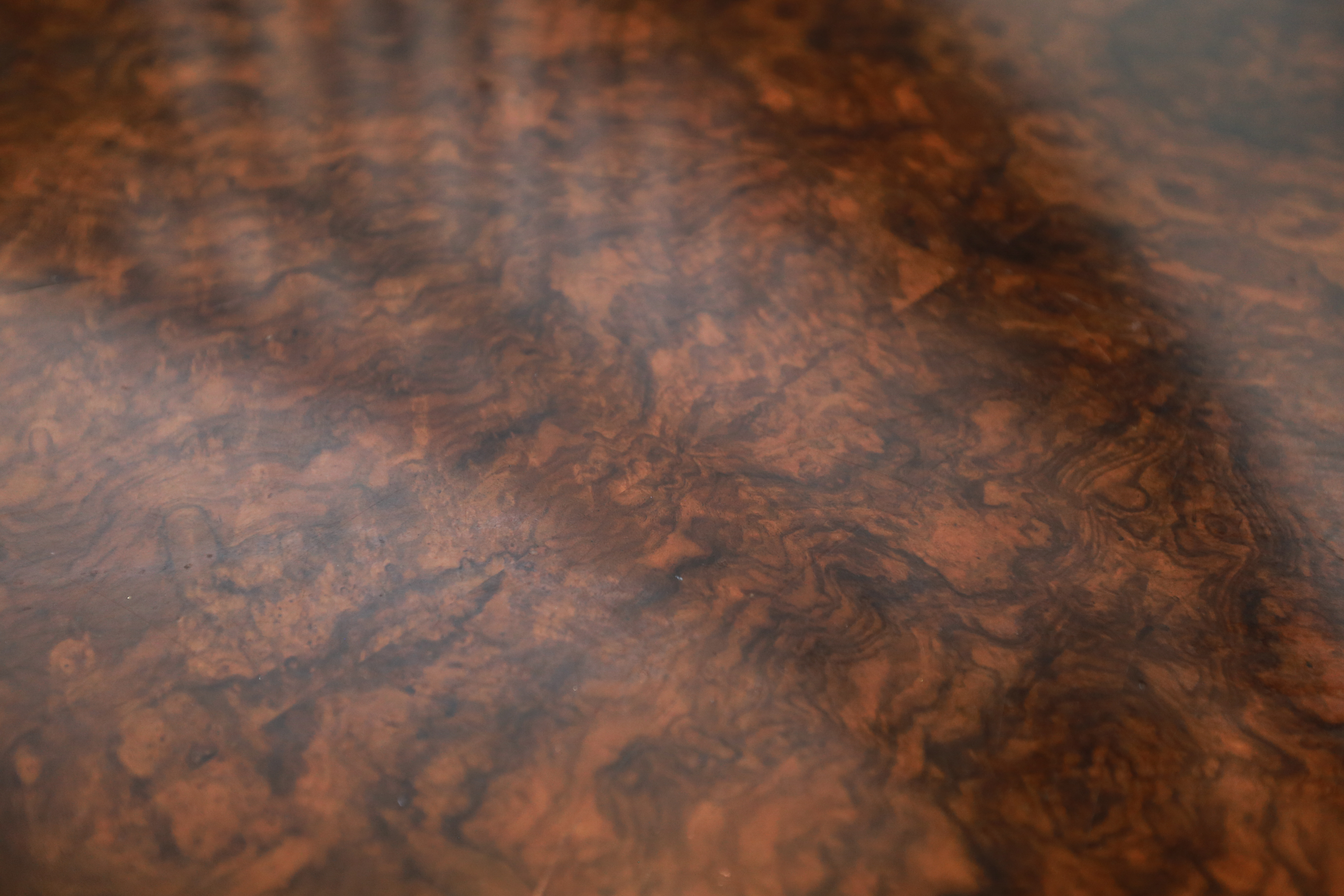 American Empire Style Walnut Burl Center Table