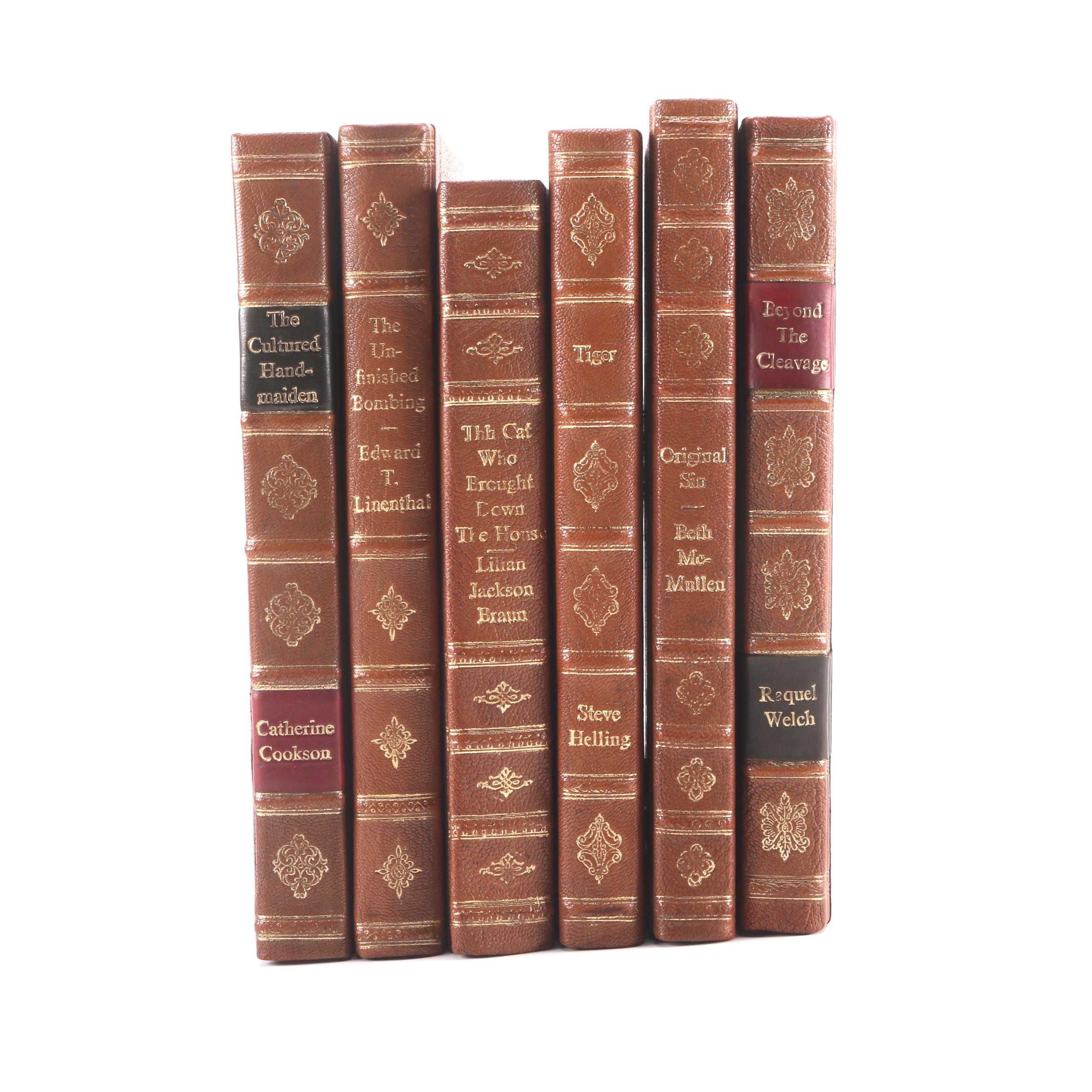 Leather Bound Books Including First Edition "The Cultured Handmaiden" by Catherine Cookson