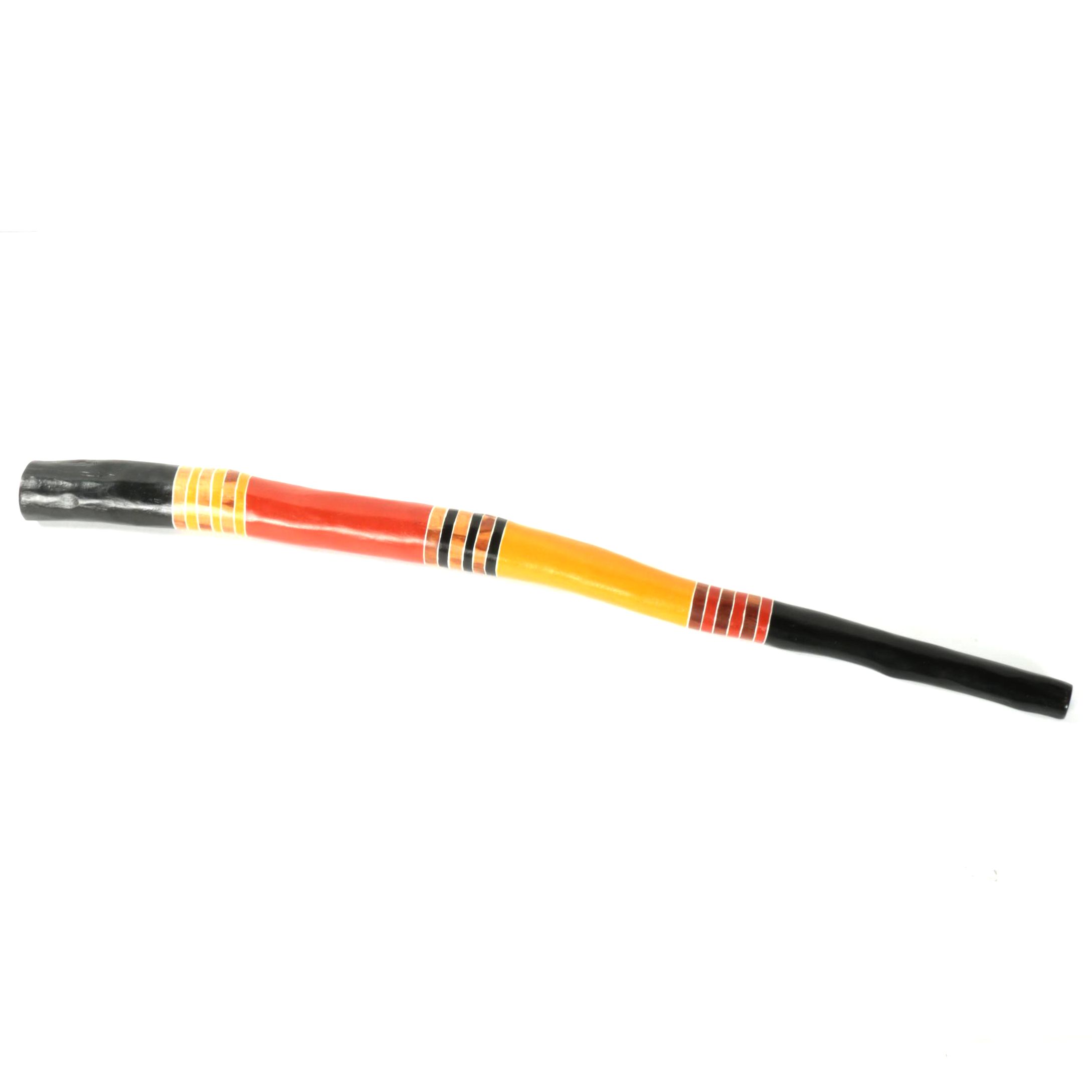 Aboriginal Style Painted Wood Walking Stick or Pole