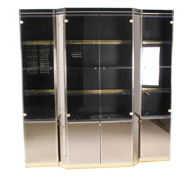 Glass Front Breakfront Cabinet
