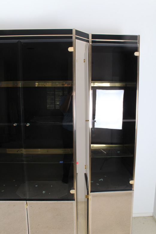 Glass Front Breakfront Cabinet