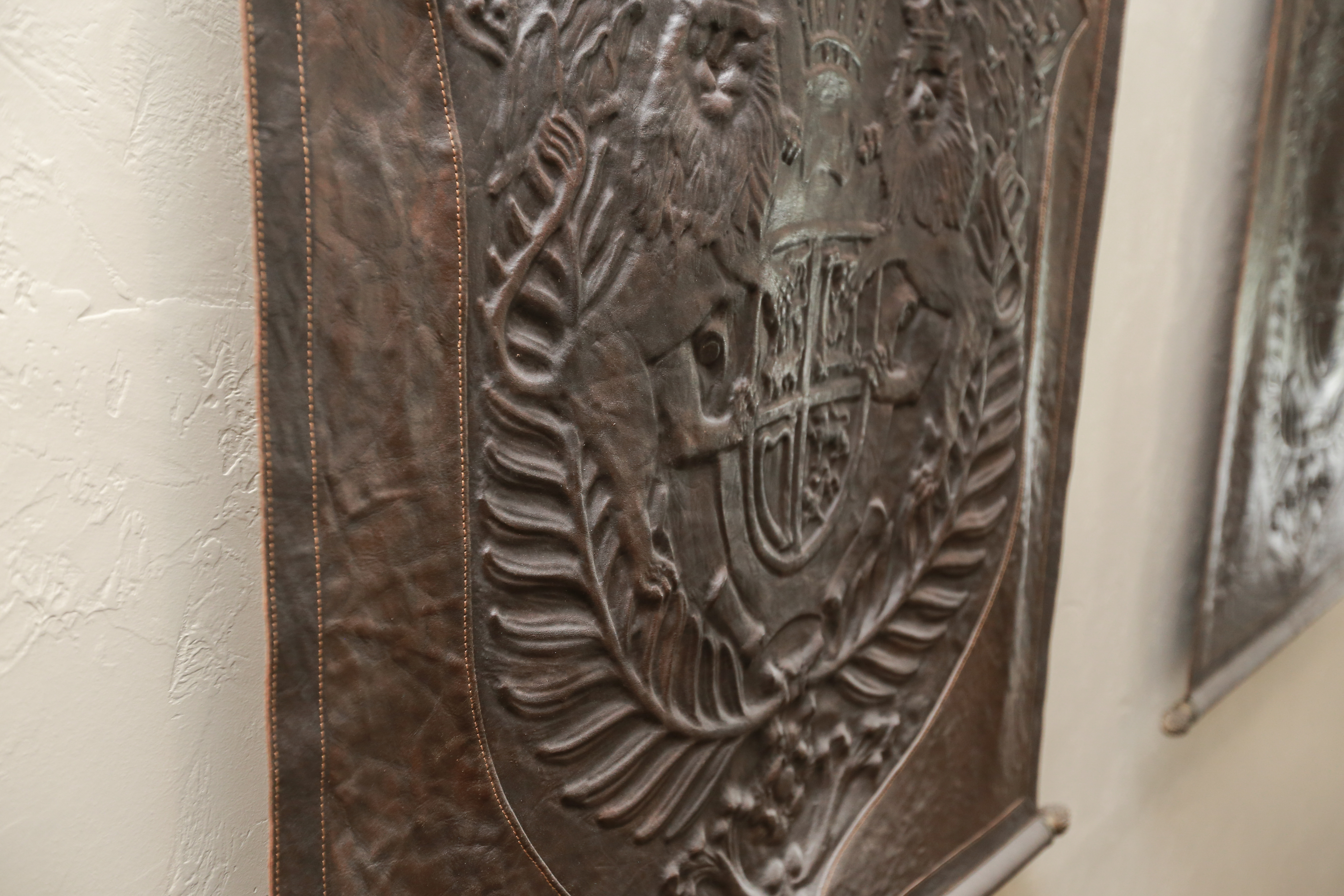 Embossed Leather Coat of Arms Wall Hangings
