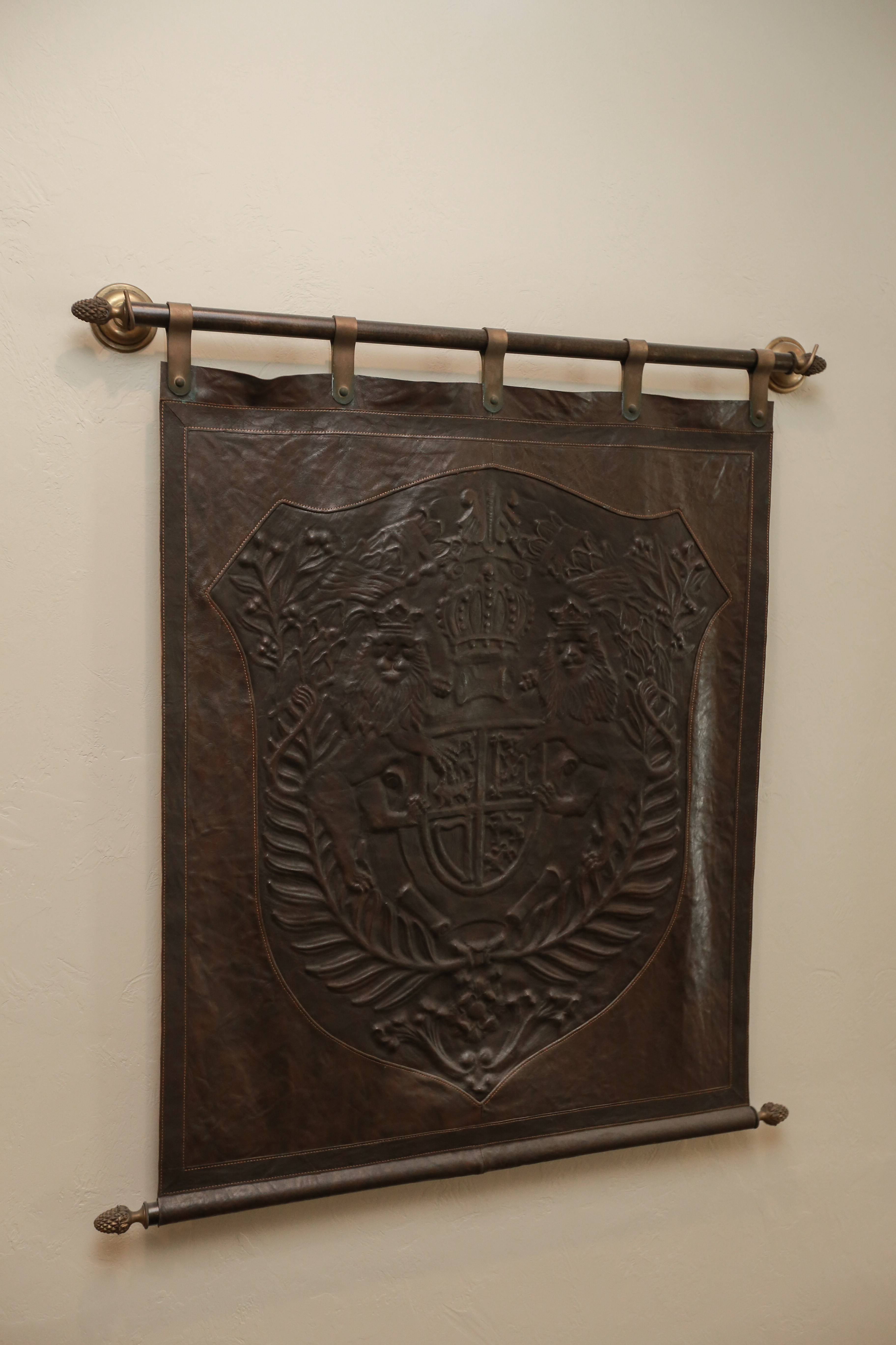 Embossed Leather Coat of Arms Wall Hangings