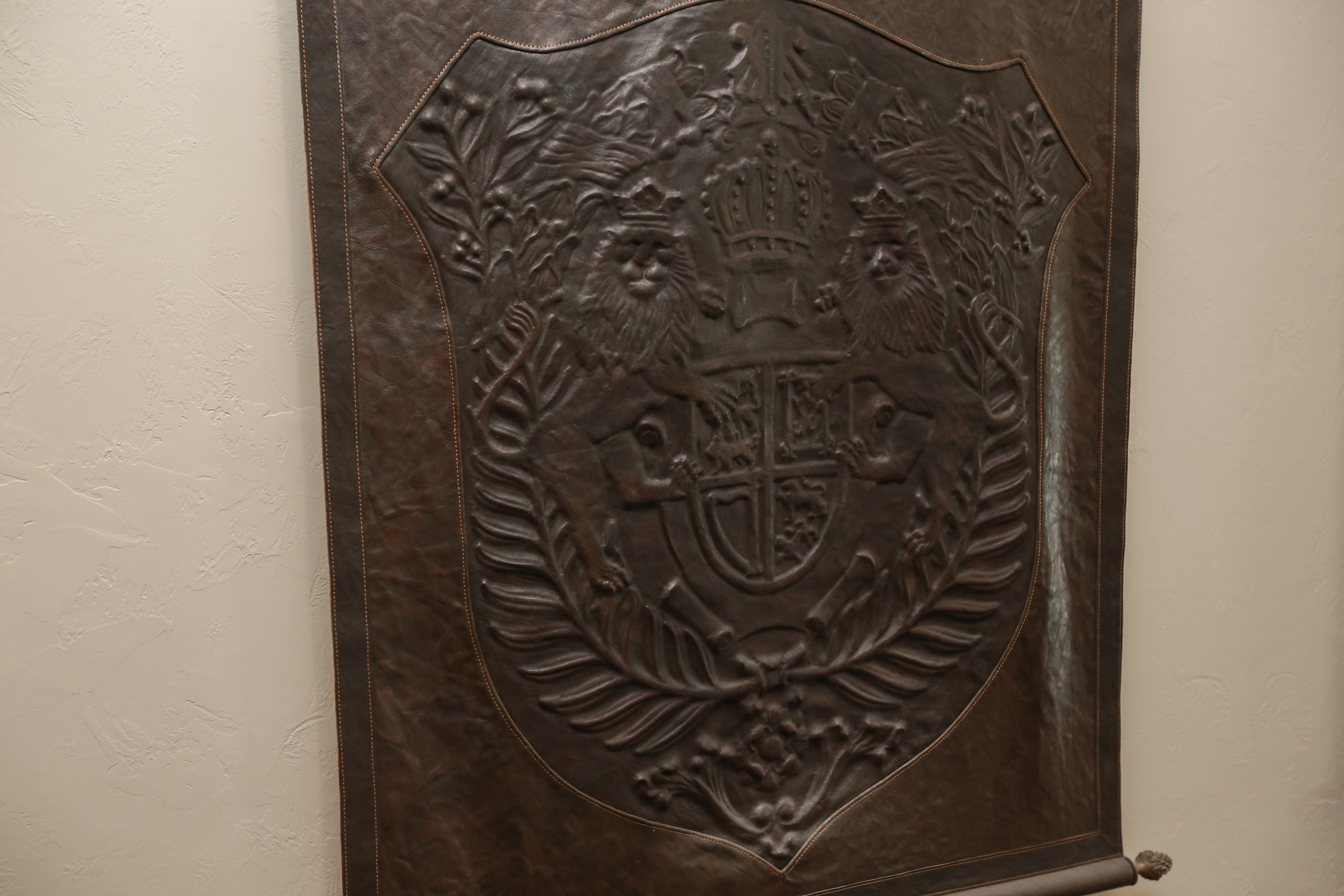 Embossed Leather Coat of Arms Wall Hangings