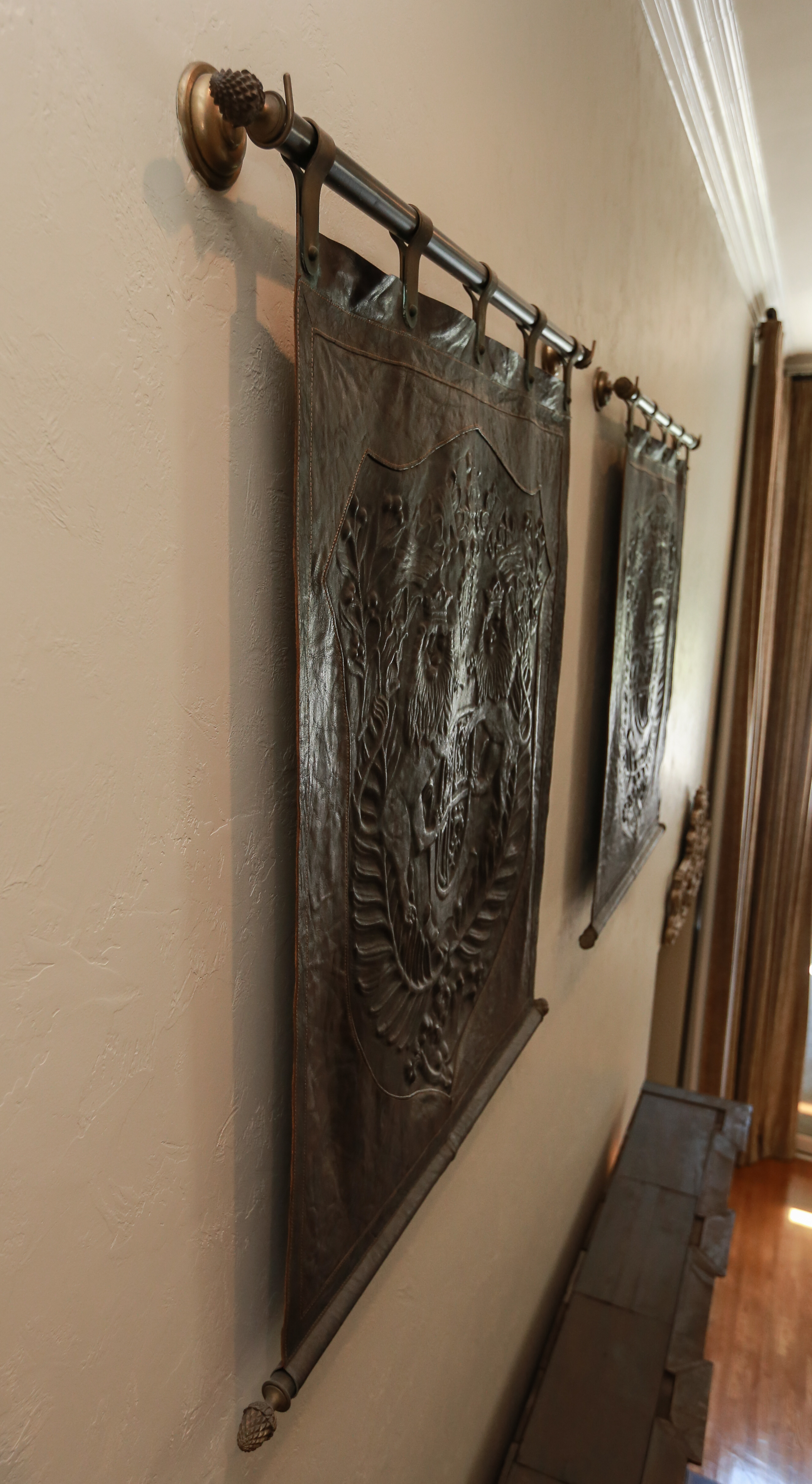 Embossed Leather Coat of Arms Wall Hangings