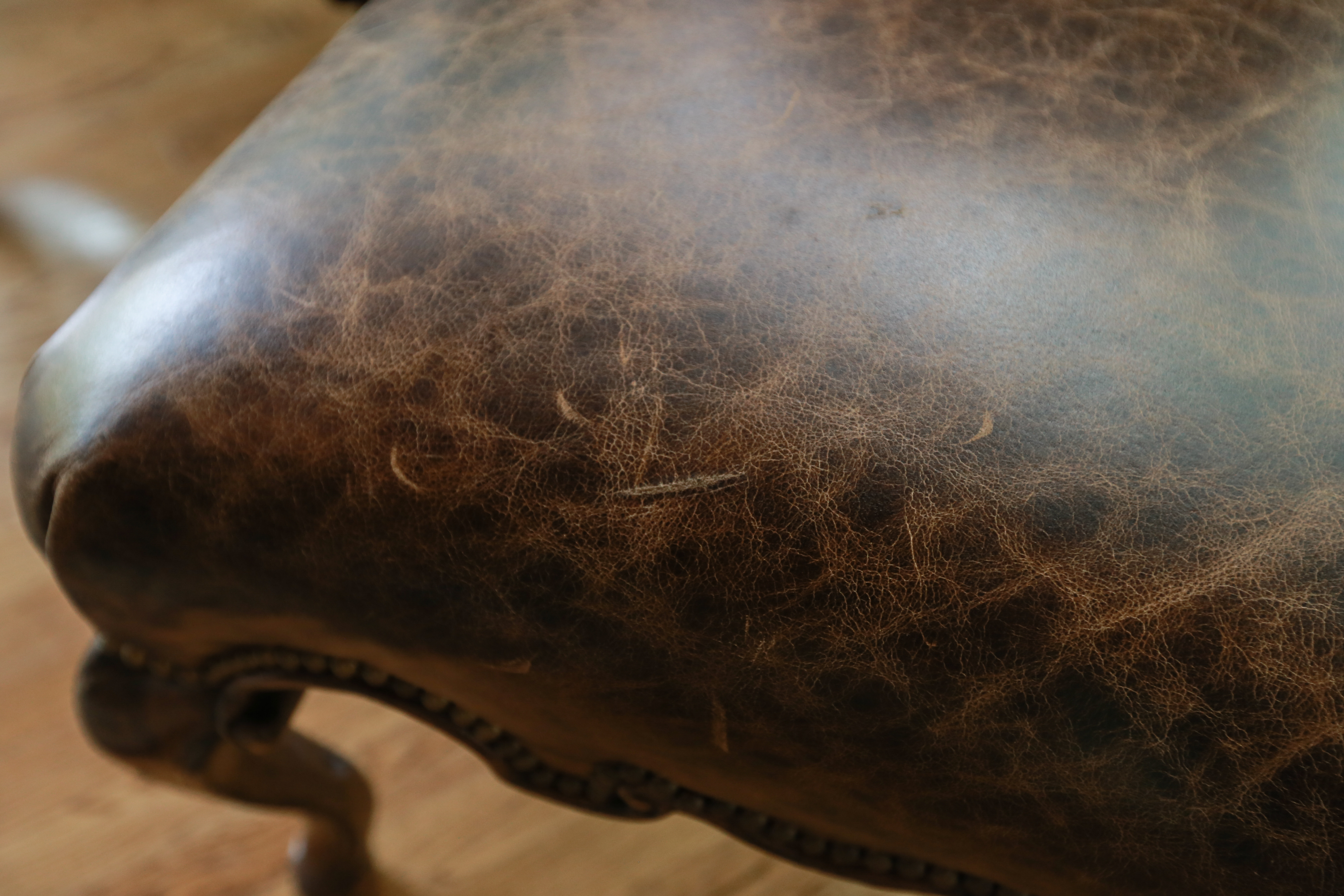 Six Rococo Style Leather and Embroidery Dining Chairs