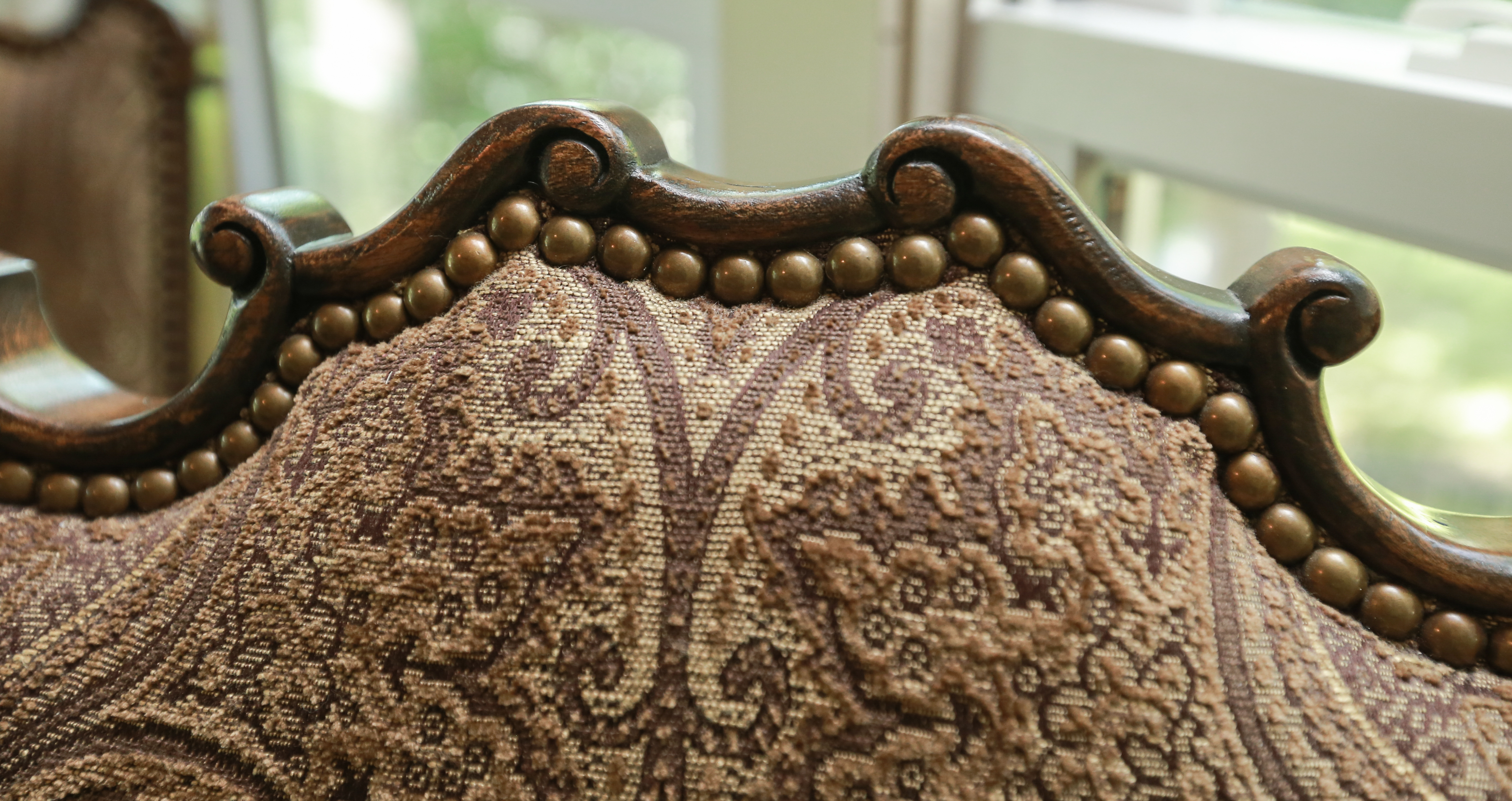 Six Rococo Style Leather and Embroidery Dining Chairs