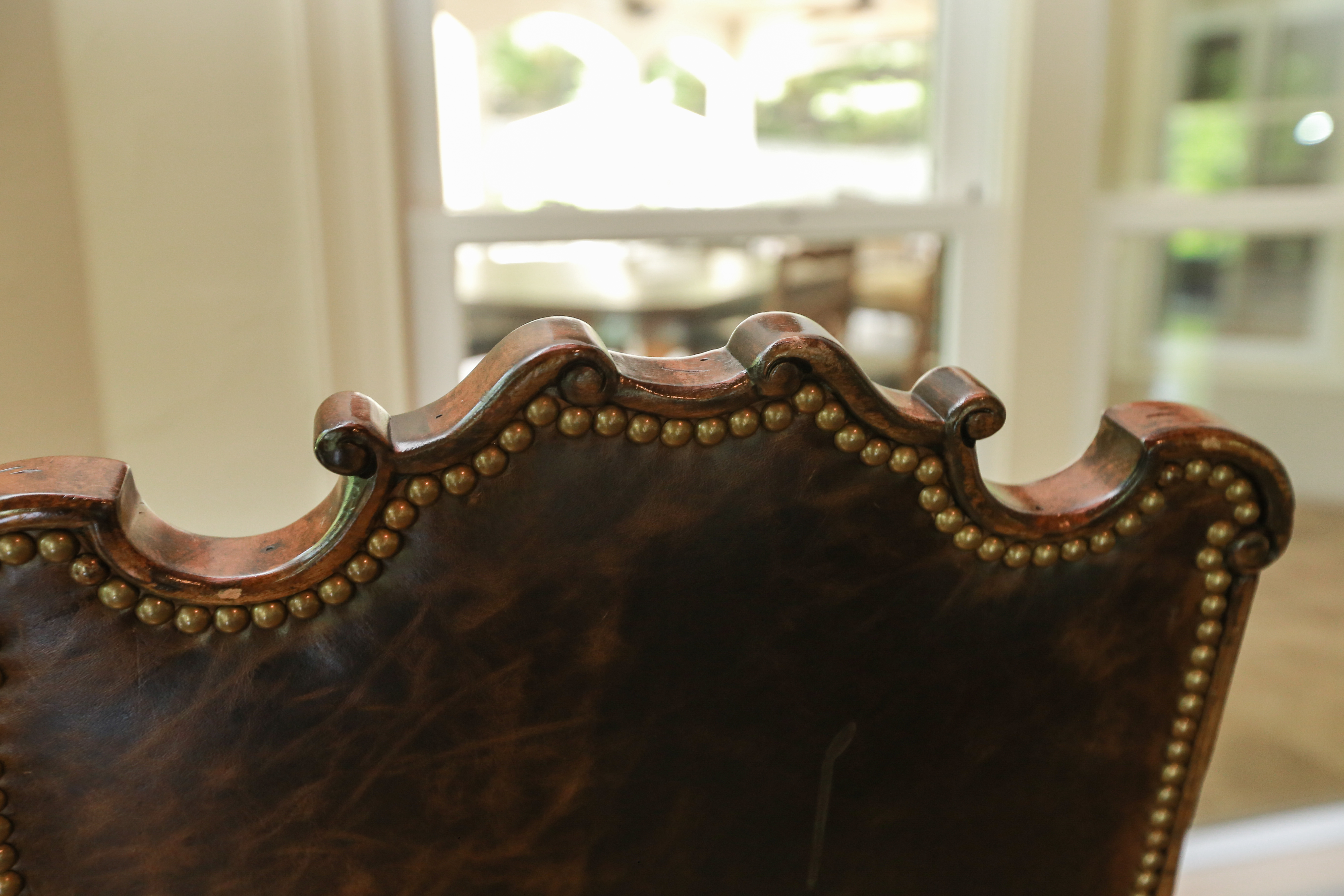 Six Rococo Style Leather and Embroidery Dining Chairs