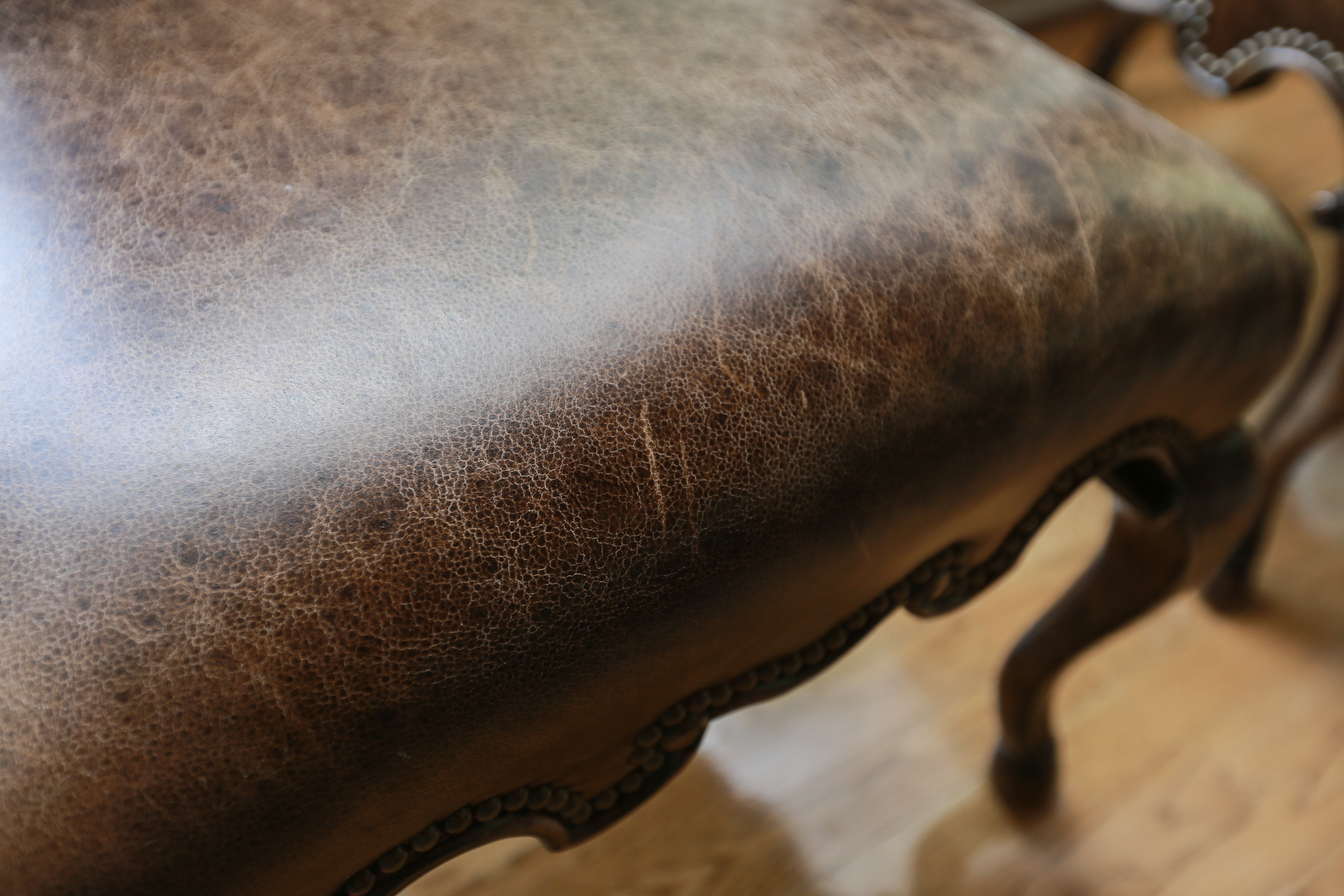 Six Rococo Style Leather and Embroidery Dining Chairs