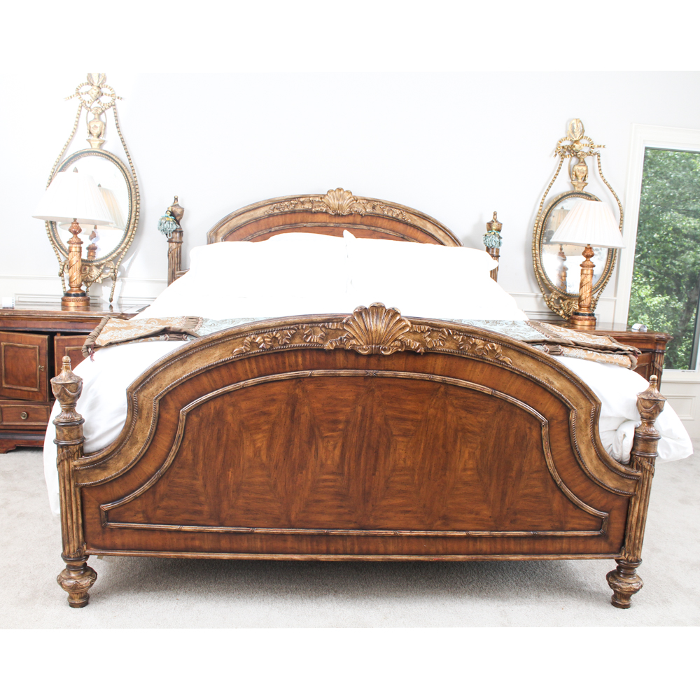 Walnut Veneer King Size Bed by Ferguson Copeland