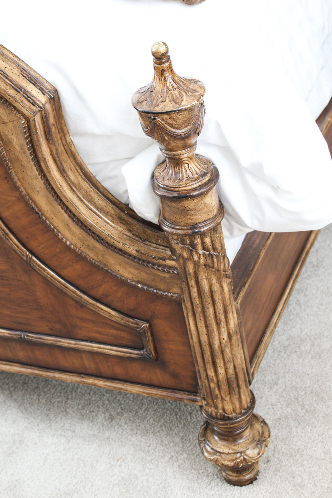 Walnut Veneer King Size Bed by Ferguson Copeland