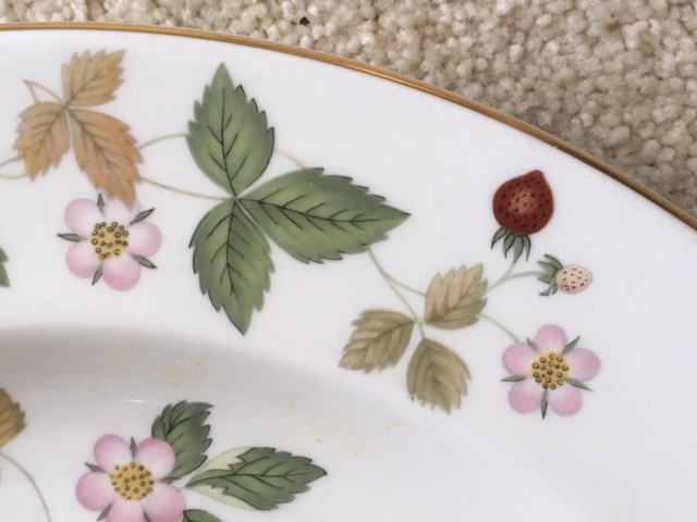 Wedgwood "Wild Strawberry" Tureen and Antique Porcelain Trio circa 1800-15