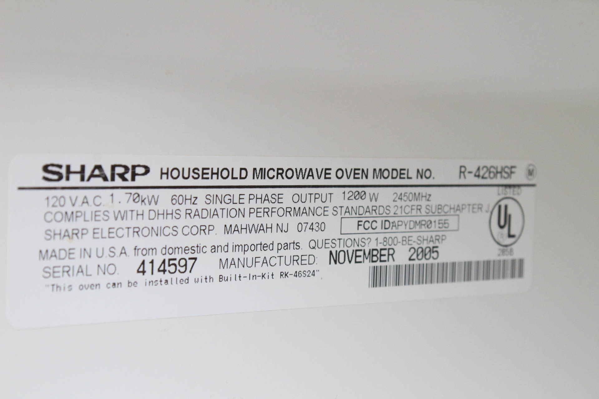 Sharp 1200 Watt Microwave