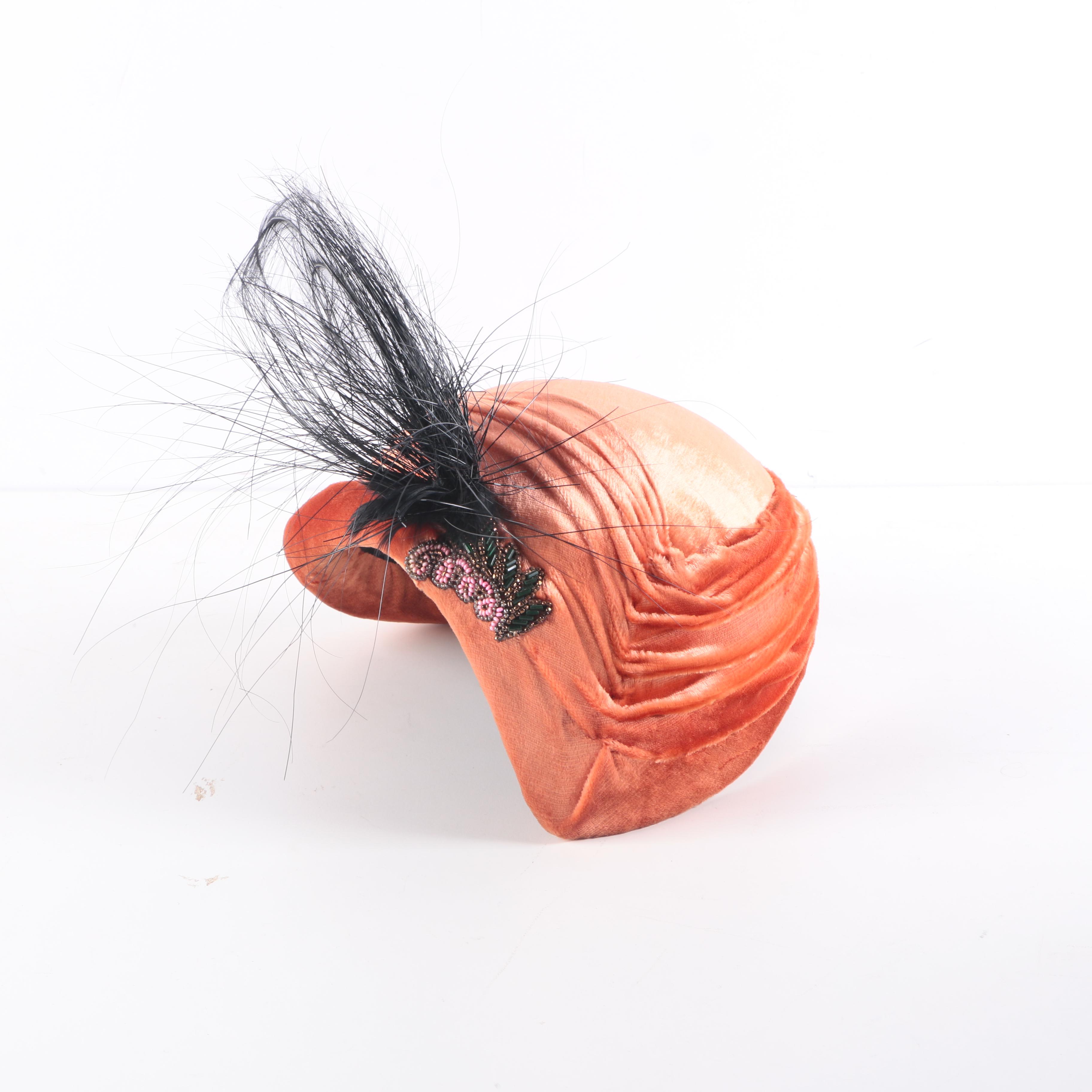 Vintage Biltmore Women's Coral Cocktail Hat